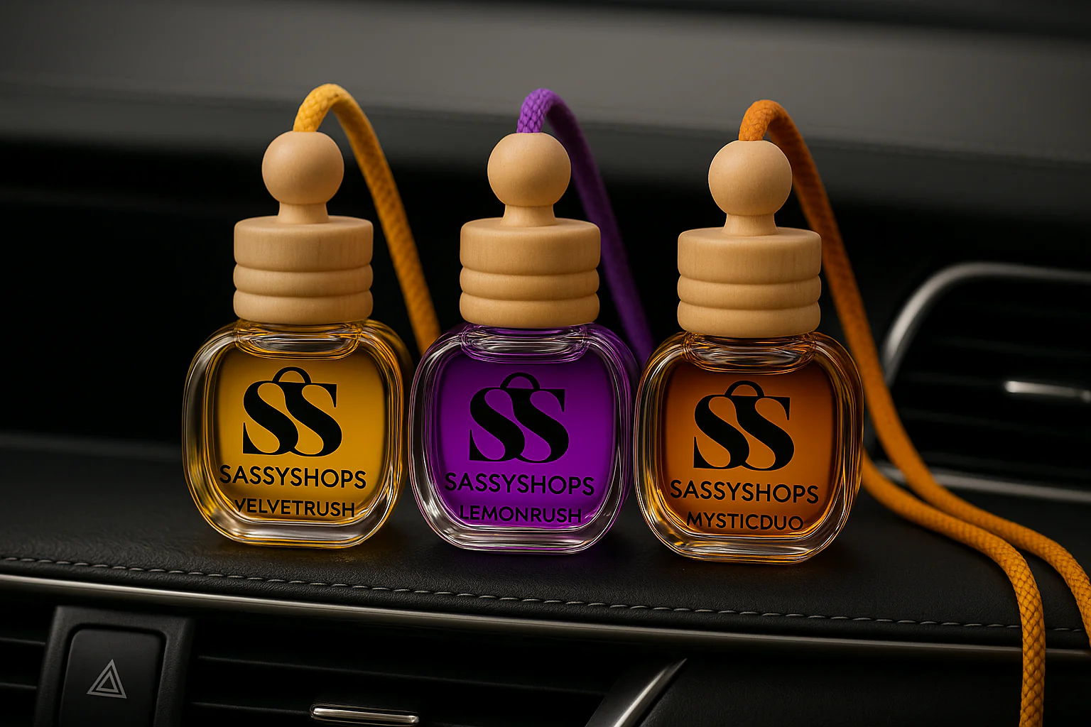The Sassy Trio – Premium Car Perfume Pack (Set of 3) | Hanging Car Reed Diffuser - Image 3