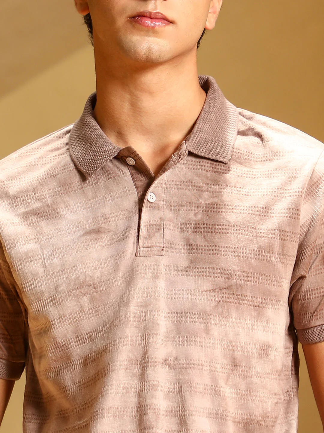 TheOddOnes Dye-Panel Jacquard Polo T-Shirt - Image 7