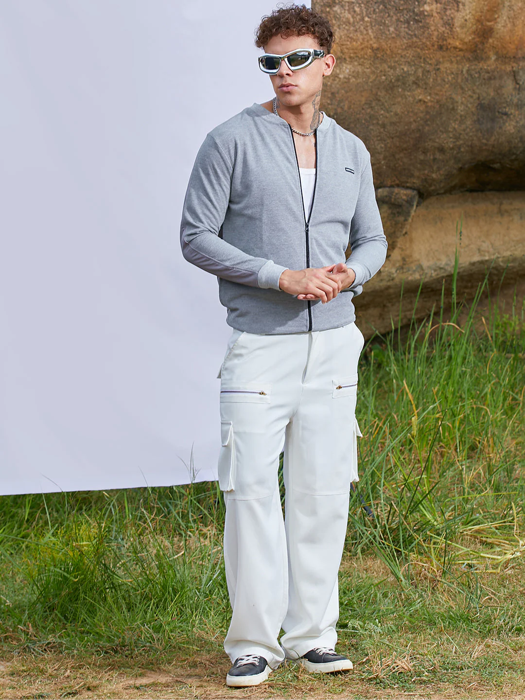 TheOddOnes Zip-Front Jacket With Ribbed Hem - Image 6