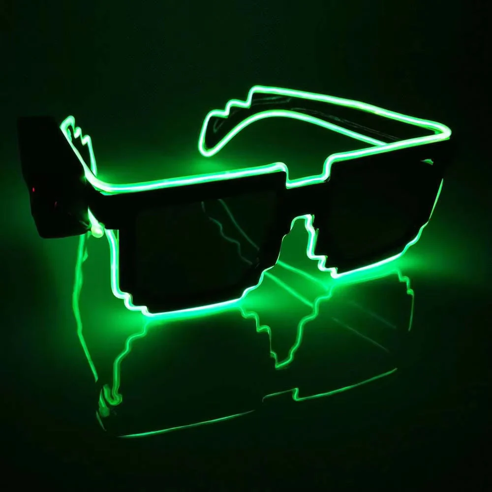 Thug Life LED Party Glasses Wireless Light Up Goggles 1pc (random color)