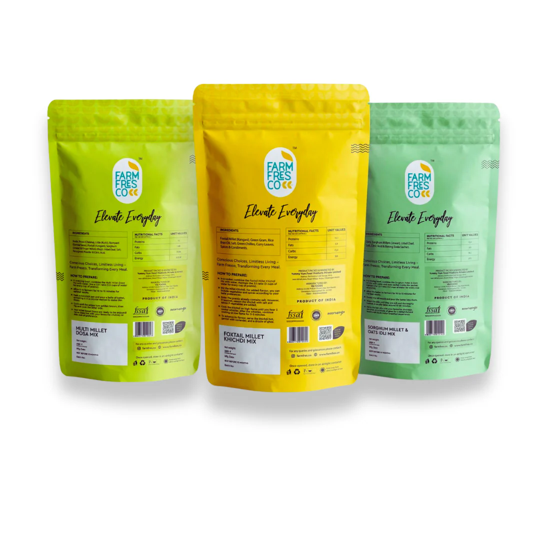 Thyroid Wellness Pack (Foxtail Millet Khichdi | Multi Millet Dosa | Sorghum & Oats Idli) 165G | Pack of 3 - Image 2