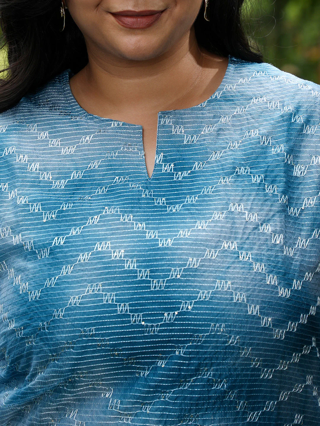 Tie-Dye Kurti With Palazzo And Dupatta - Image 9