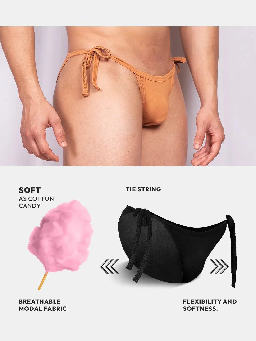 Tie-Me-kNOT Brief /Tan - Image 6