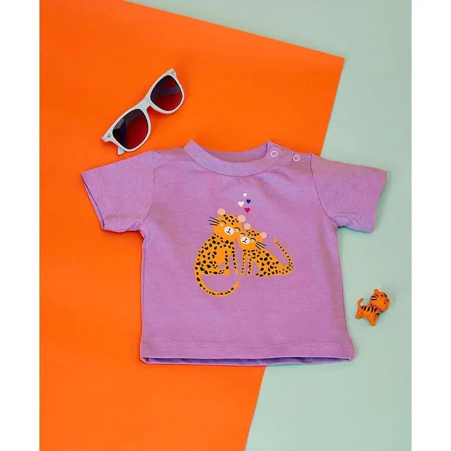 Tiger Print Half Sleeve Unisex Baby Boy T-Shirt - Image 3