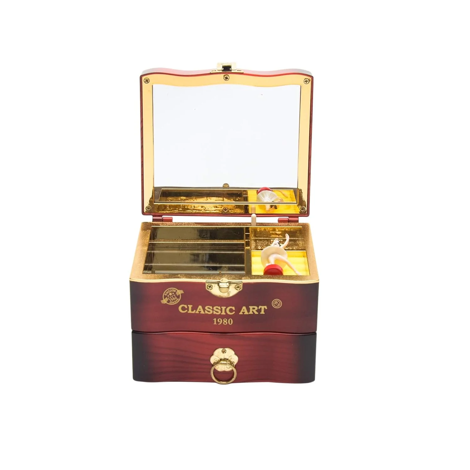 Tinkle: Wind-Up Musical Ballerina Jewelry Box with Mirror, Drawer & Elegant Spinning Dance Design - Image 10