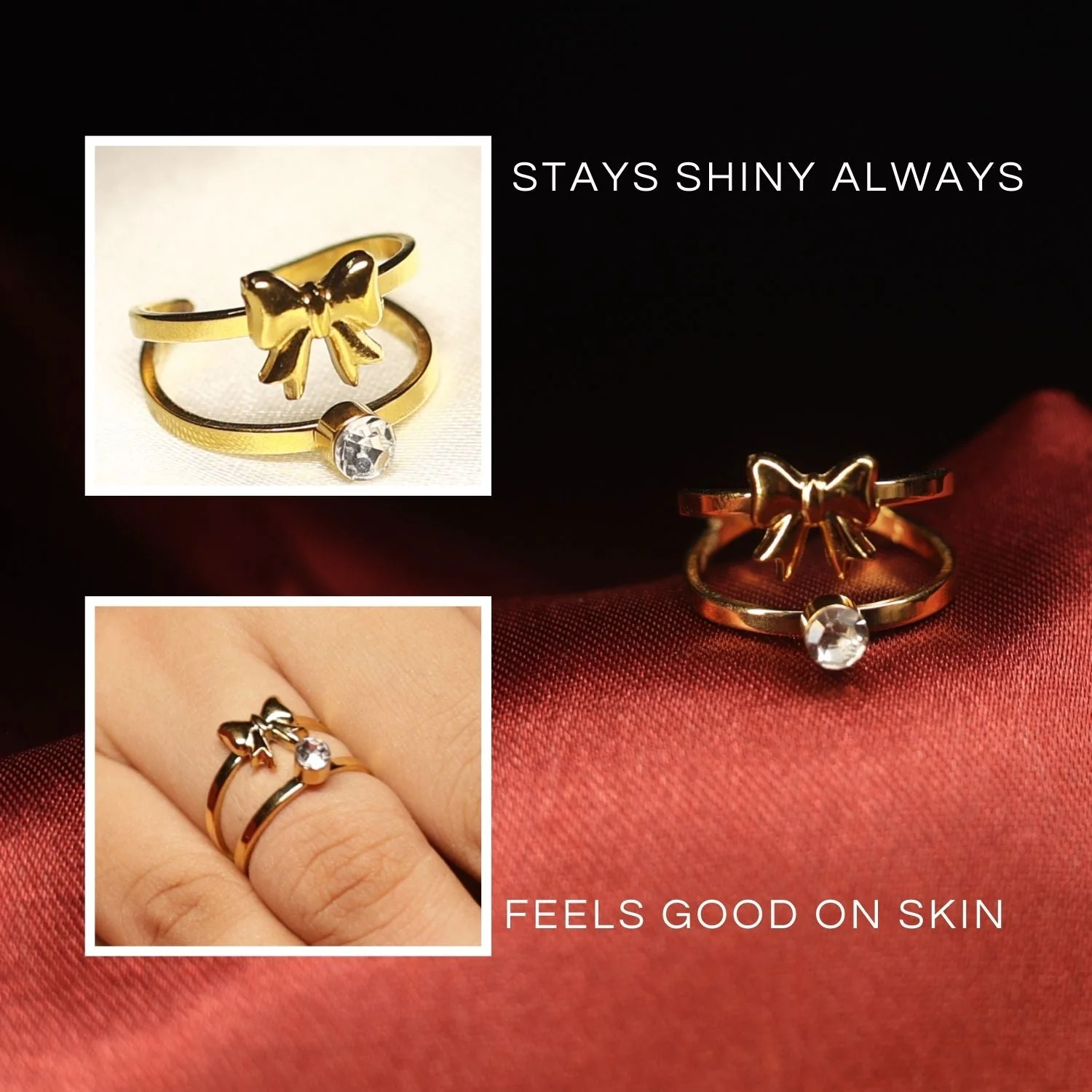 Tiny Bow Finger Ring - Image 3