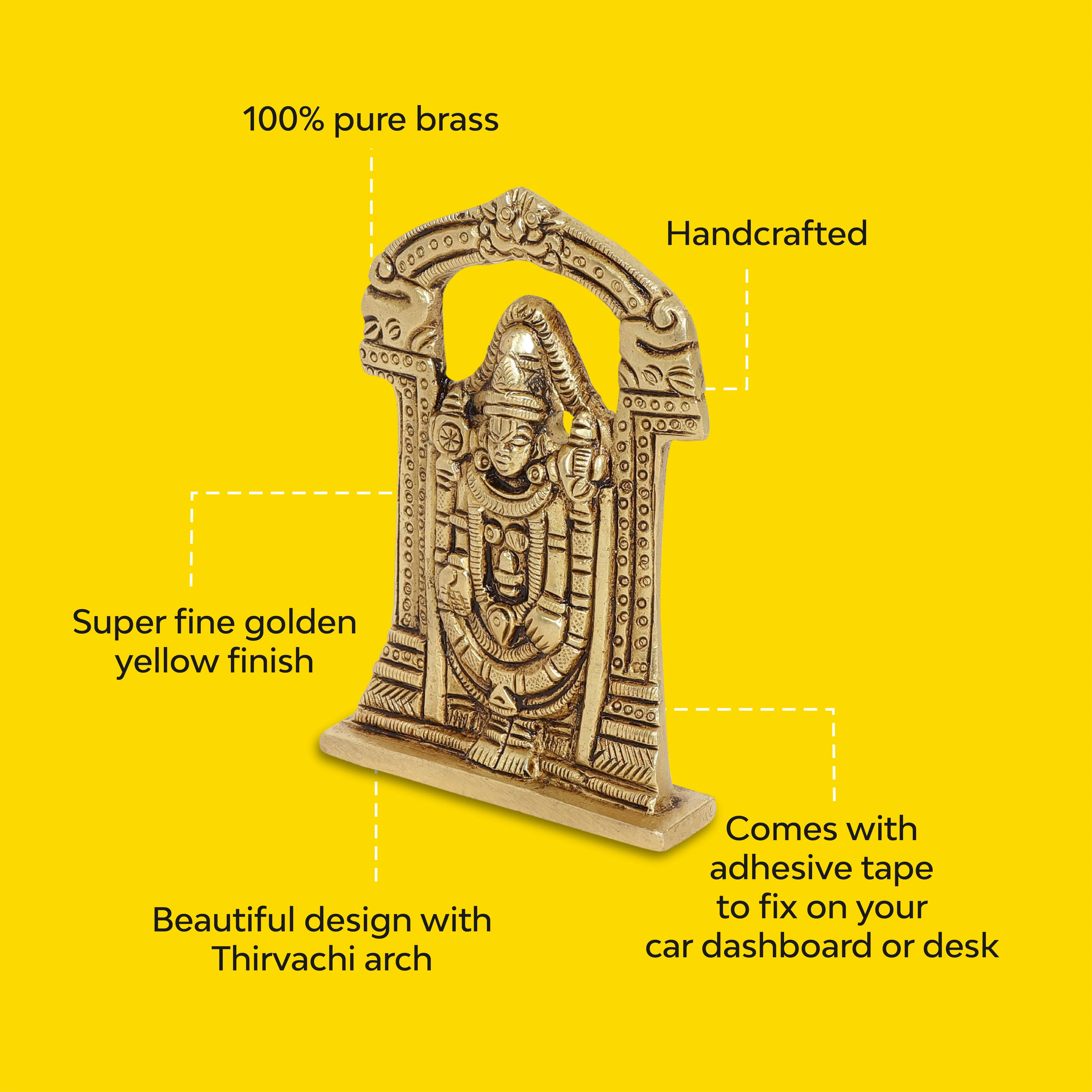 Tirupati Balaji Brass Idol | 100% Pure Brass | Antique Finish - Image 7