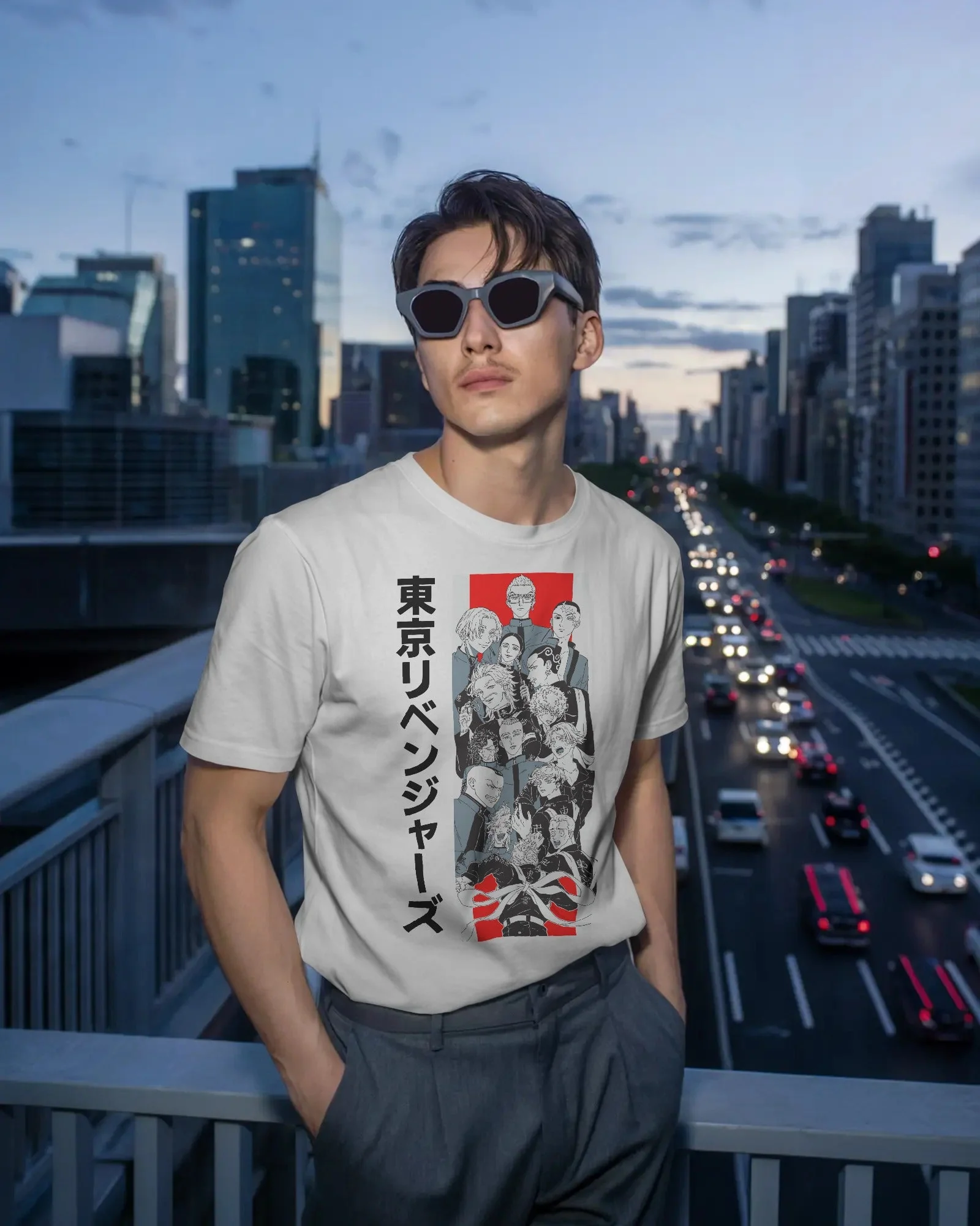 Tokyo Revengers Character Collage Graphic T-Shirt – White - Image 3