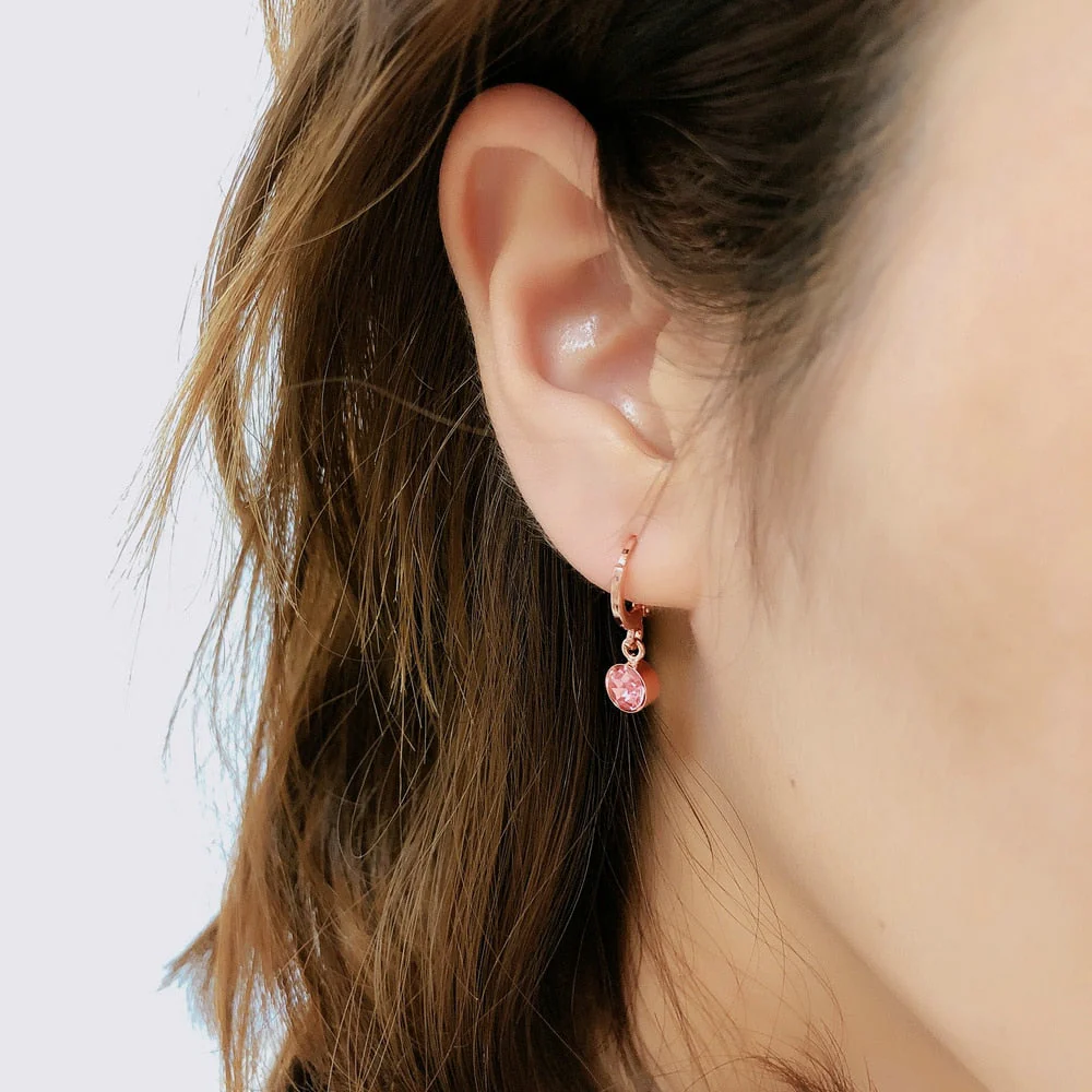 Top Quality Classical 18K Rose Gold Plated Cz Jewelry Earrings For Women/Girl Crystal Alloy Drops & Danglers, Clip-On Earring - Image 4