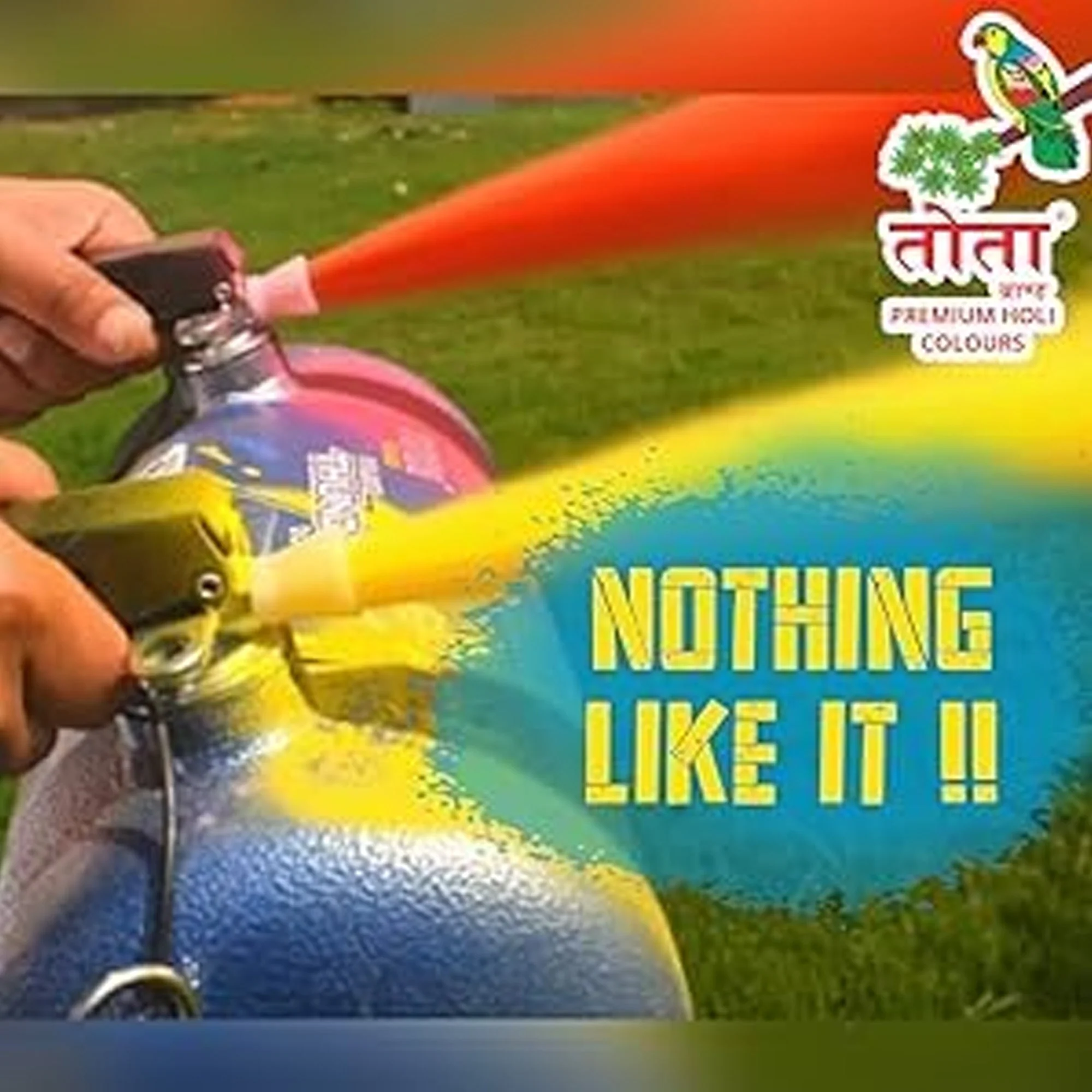 Tota Thunder Double Jet Holi Colour Cloud Gadget-Two Colors One Time Use Holi Cylinder - 5 Kg Natural and Herbal Gulal for Holi and Photoshoots - Image 3