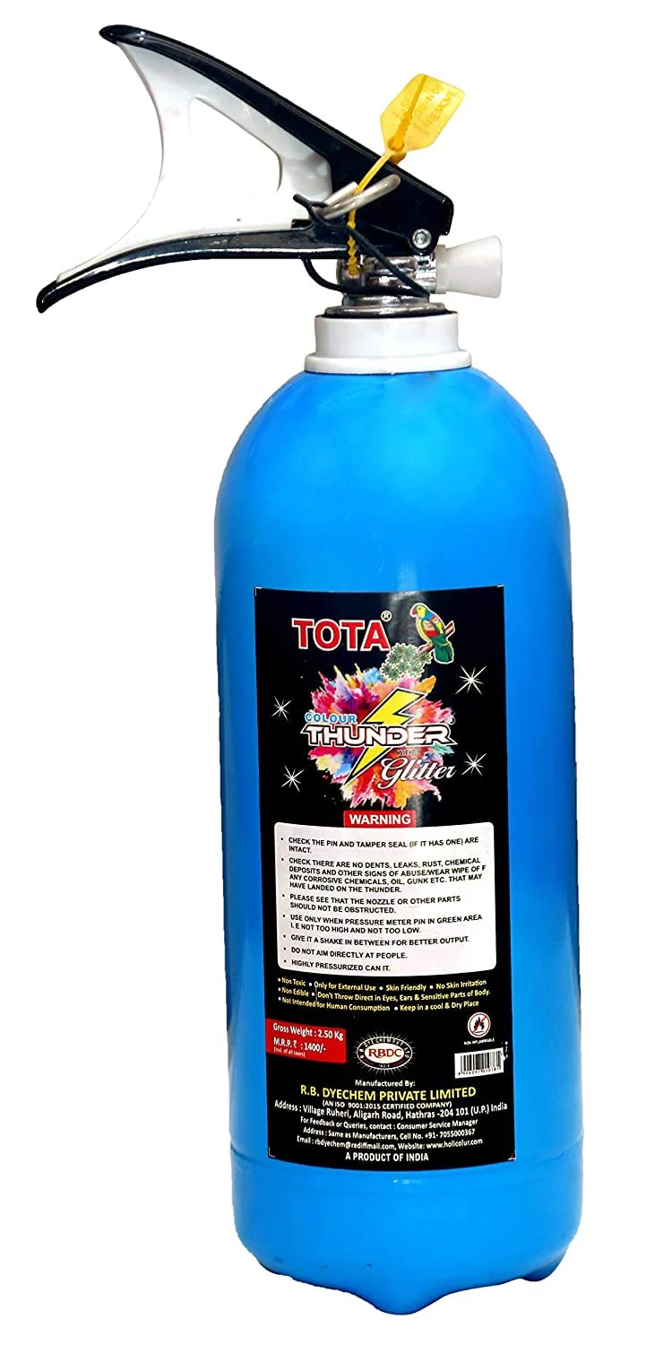 Tota Thunder Single tJet Holi Colour Cloud Gadget-Two Colors One Time Use Holi Cylinder - 4 Kg Natural and Herbal Gulal for Holi and Photoshoots - Image 2