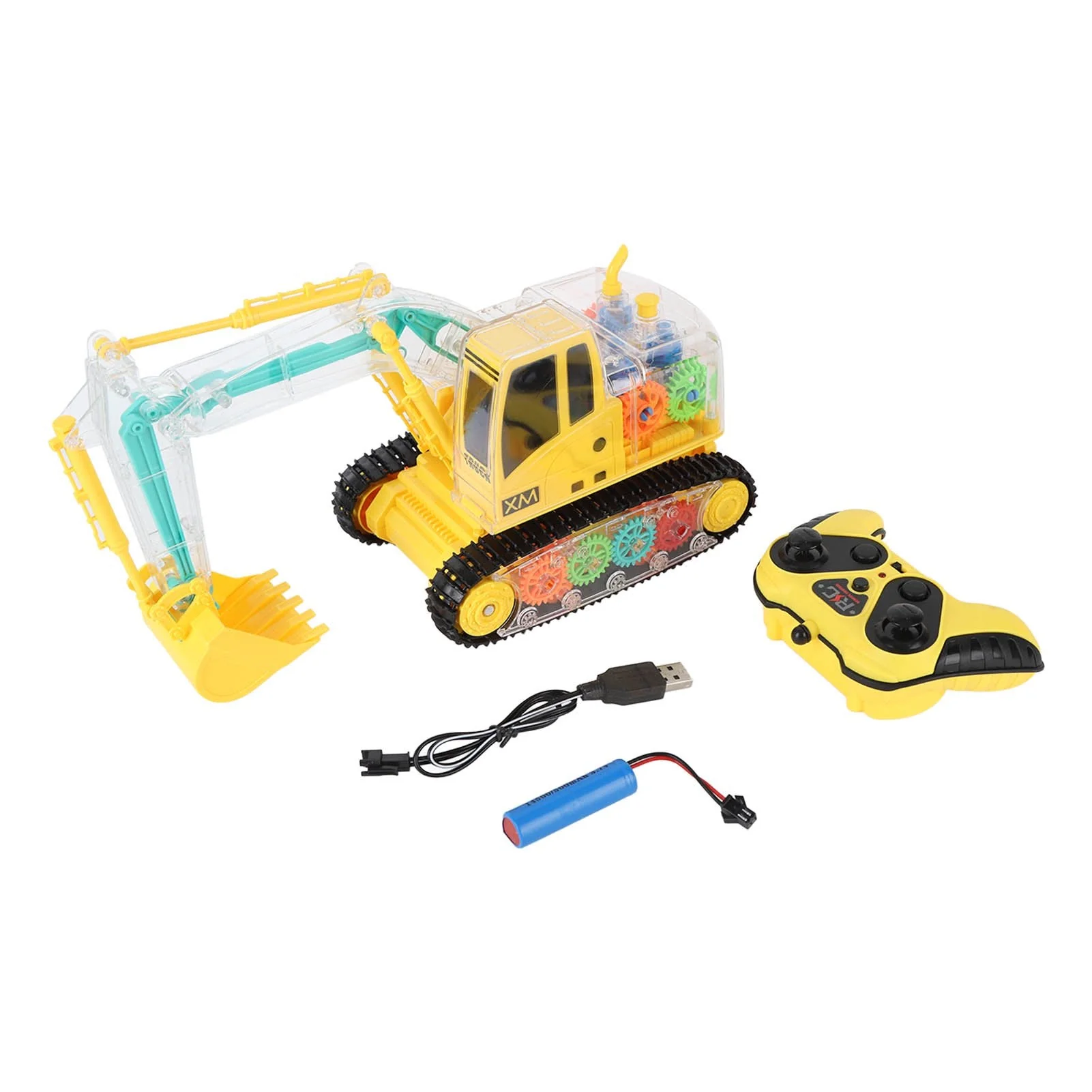 Transparent RC Excavator with Moving Gears & Rechargeable Battery - Image 3