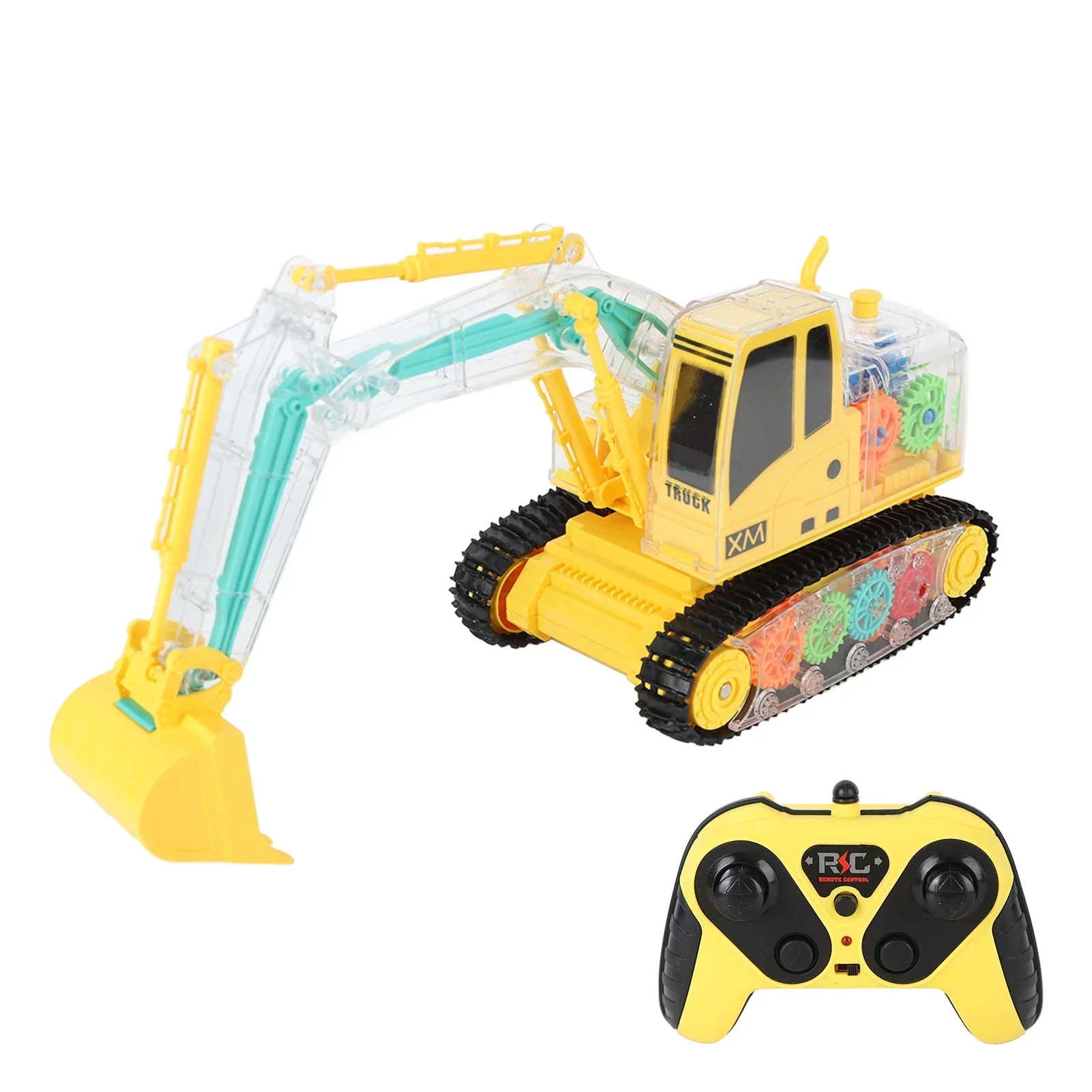 Transparent RC Excavator with Moving Gears & Rechargeable Battery - Image 6