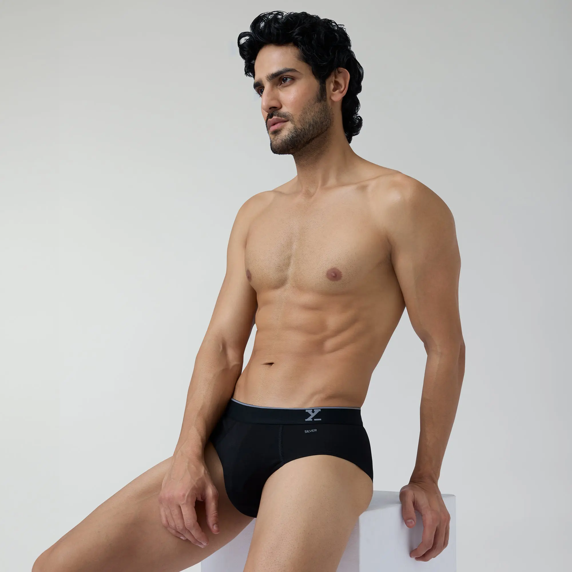 Traq Silver Cotton Briefs Black Knight - Image 4