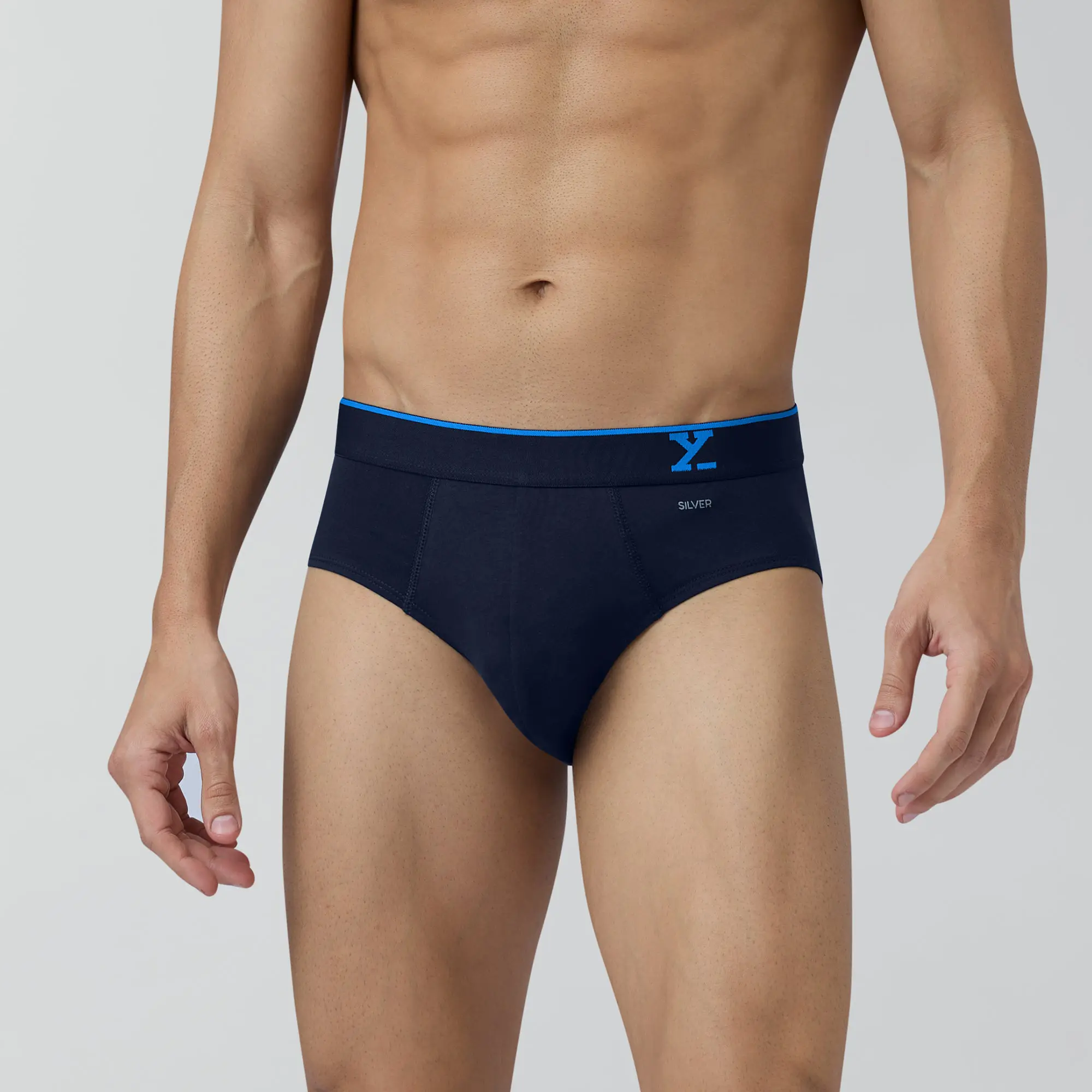 Traq Silver Cotton Briefs Midnight Blue - Image 2