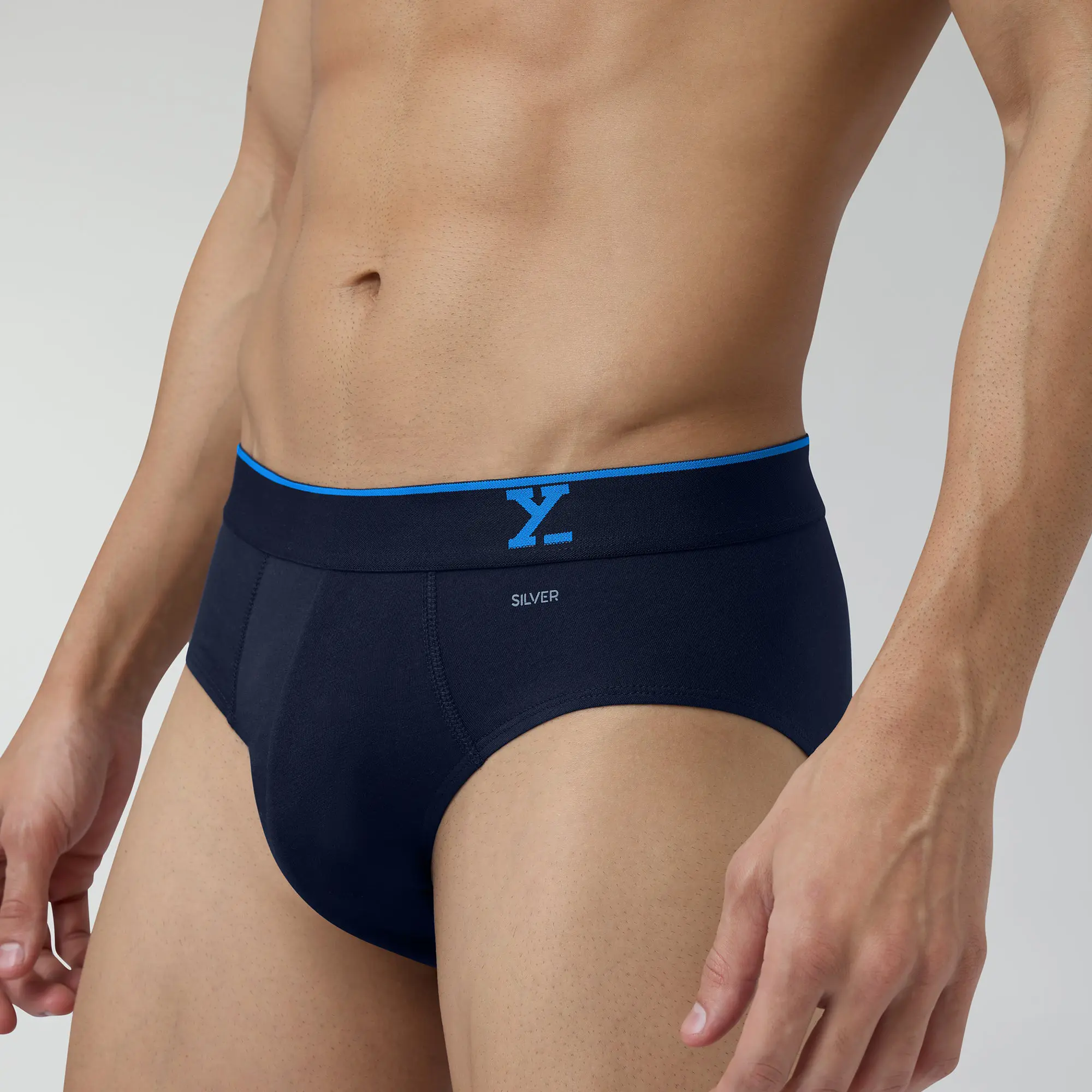 Traq Silver Cotton Briefs Midnight Blue - Image 6