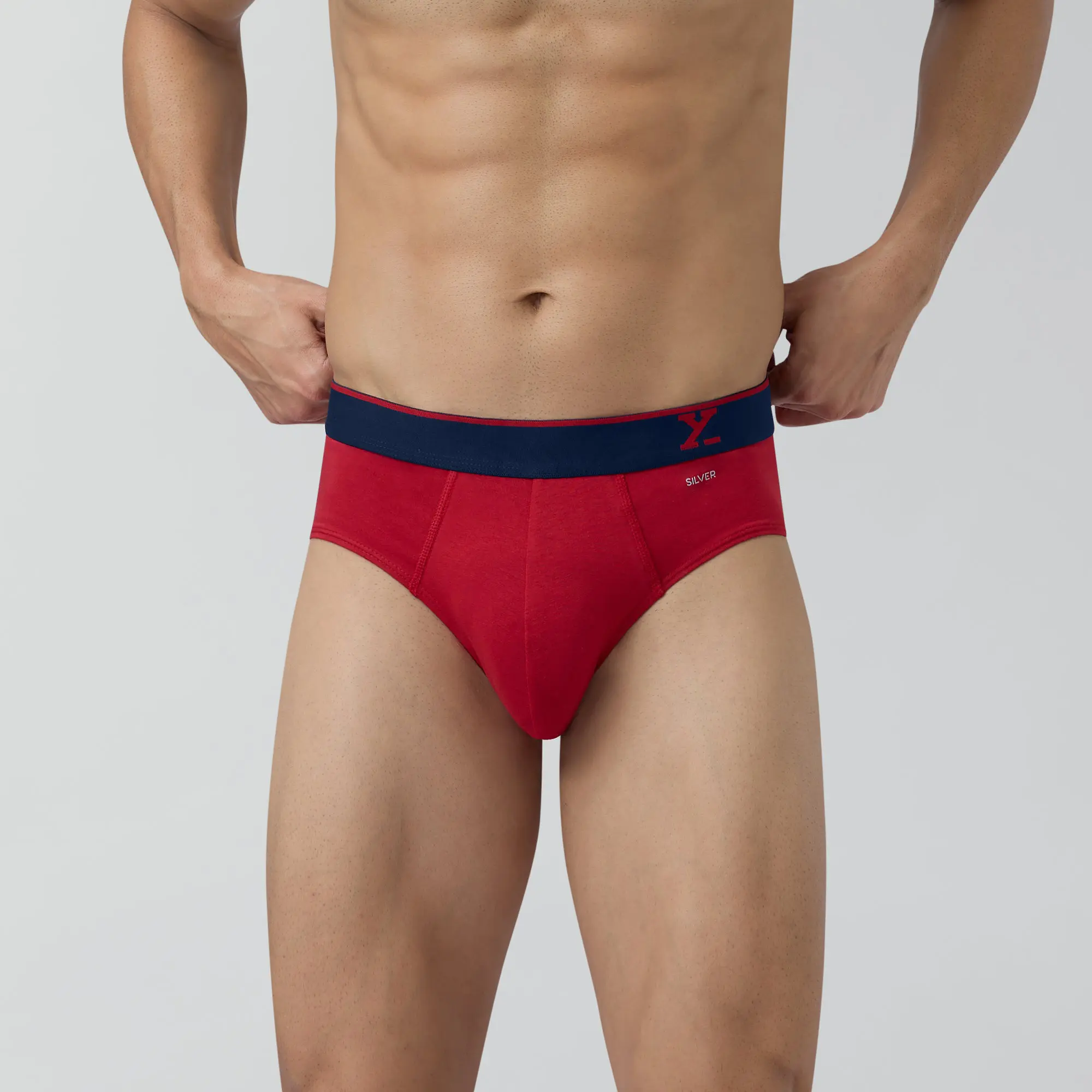 Traq Silver Cotton Briefs Rio Red - Image 2