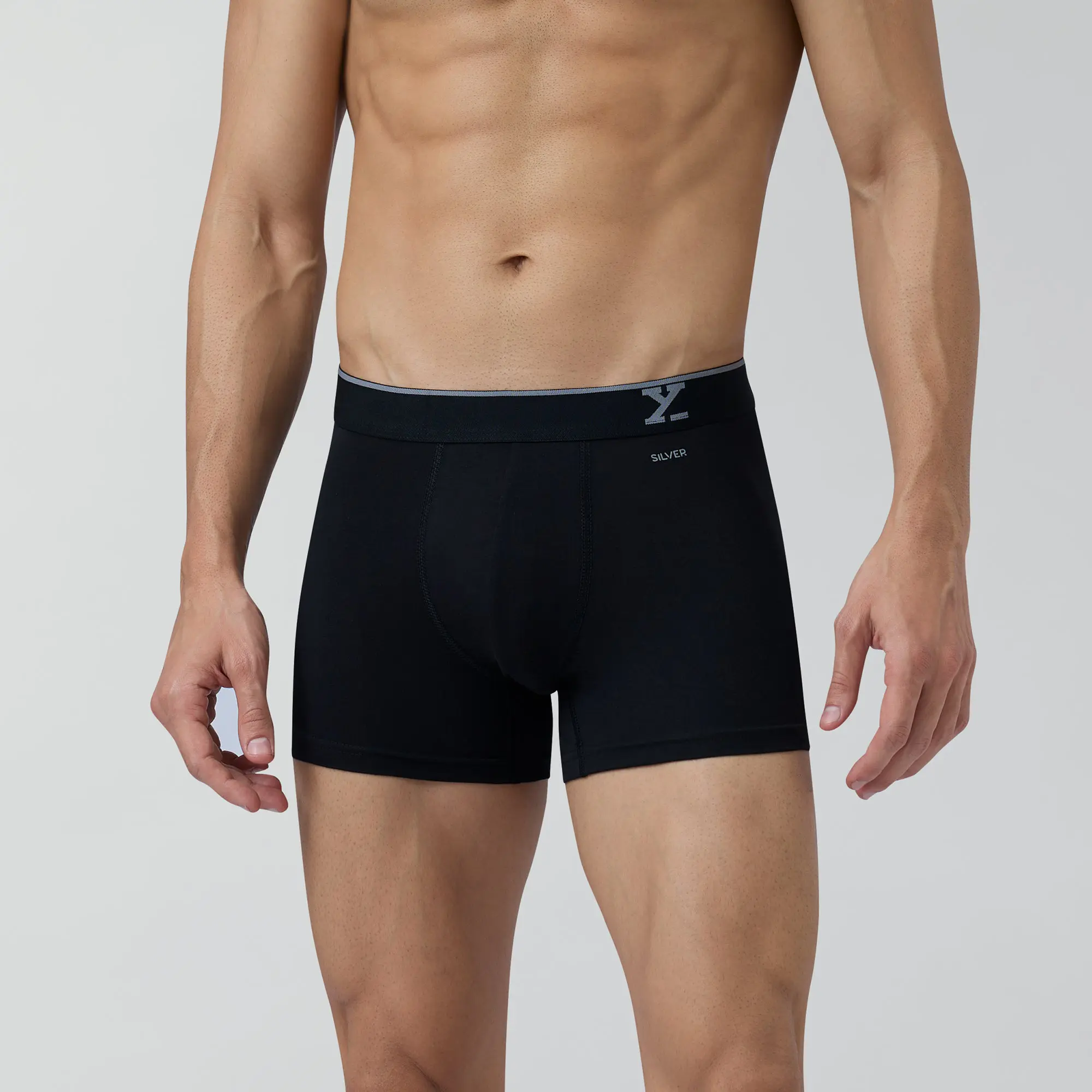 Traq Silver Cotton Trunks Black Knight - Image 2