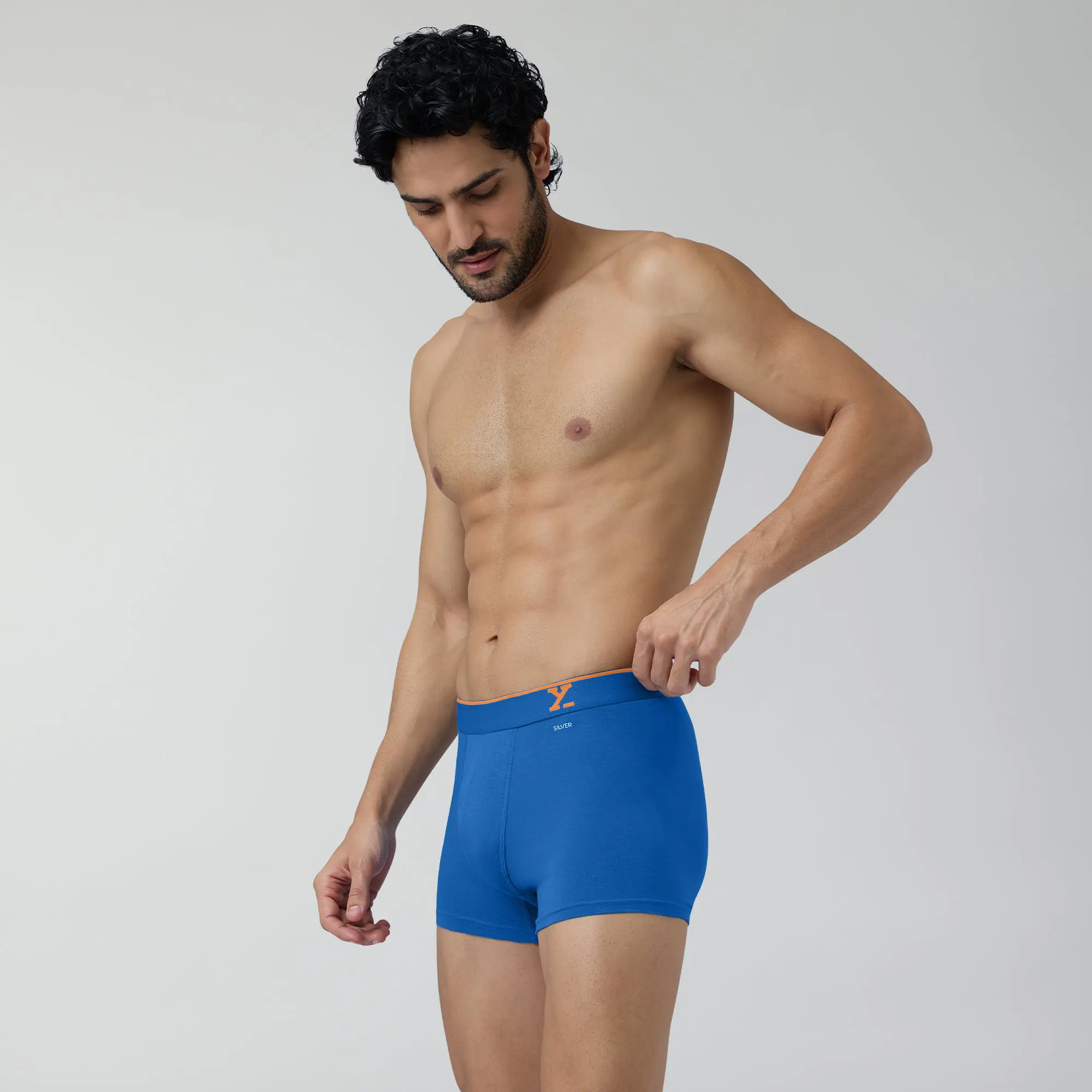 Traq Silver Cotton Trunks Horizon Blue - Image 3