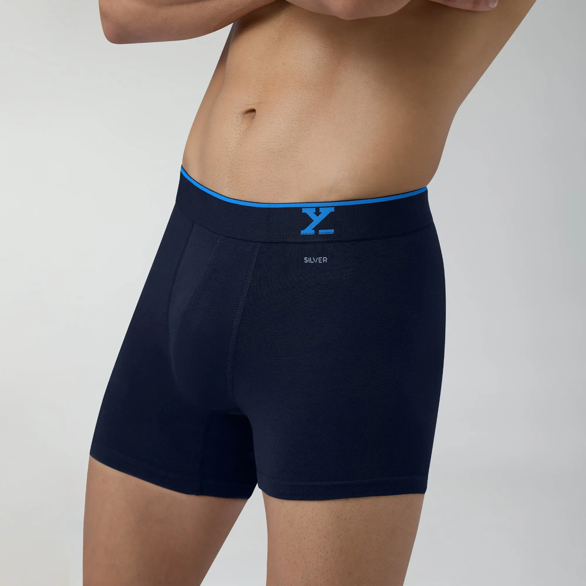Traq Silver Cotton Trunks Midnight Blue - Image 6