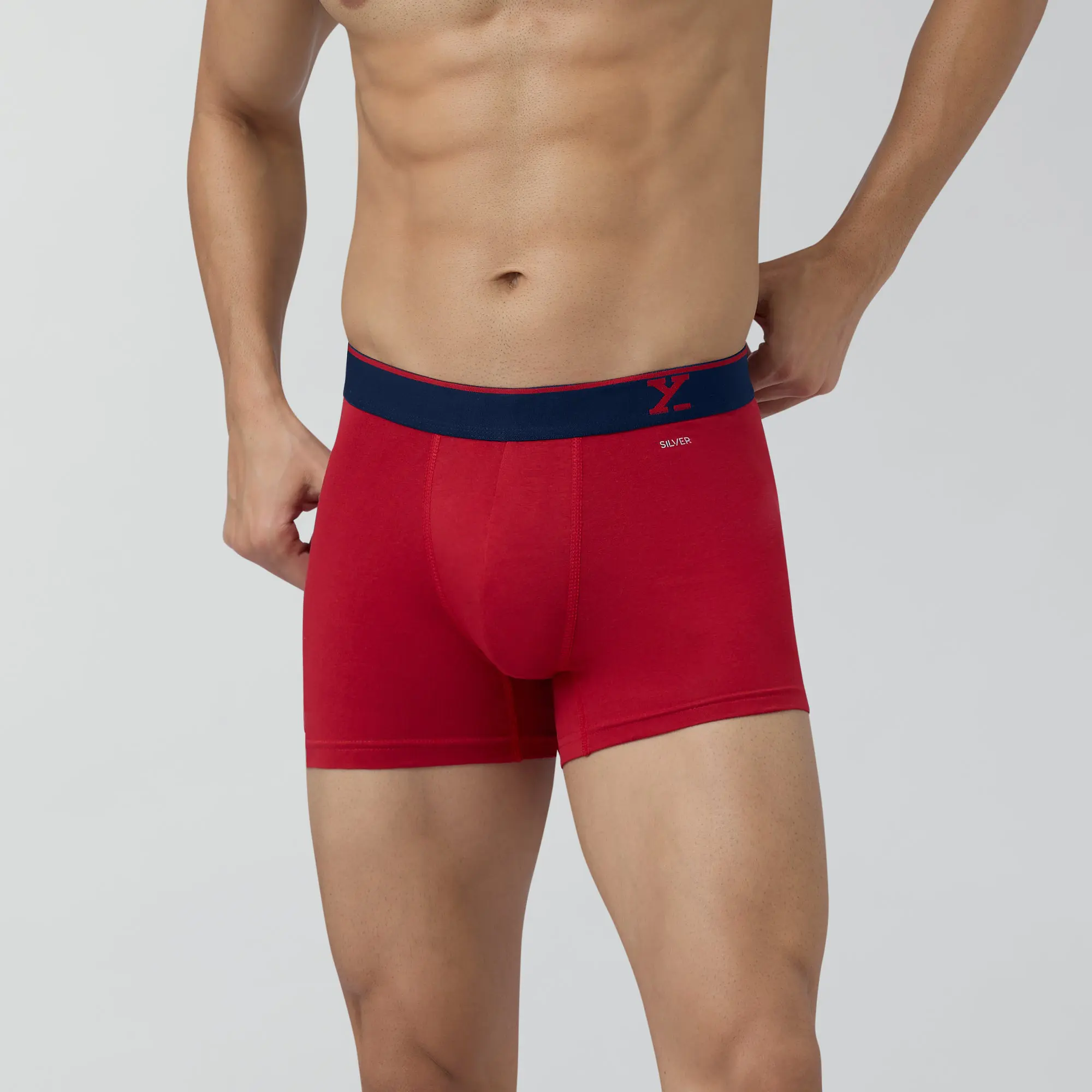 Traq Silver Cotton Trunks Rio Red - Image 2