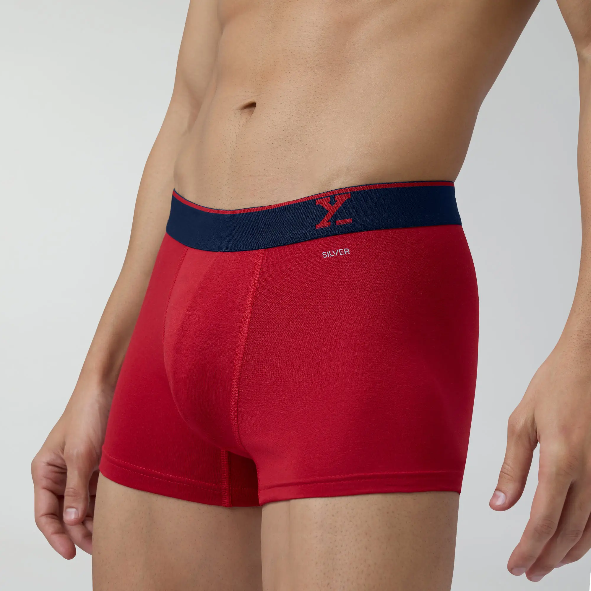 Traq Silver Cotton Trunks Rio Red - Image 6