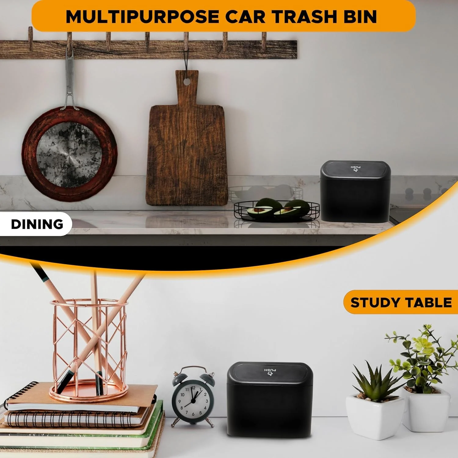 Trashify: Compact Car Push Trash Can with Auto Lid Close Leak-Proof Design & Door Hook Mini Dustbin for Mess-Free Travel - Image 8