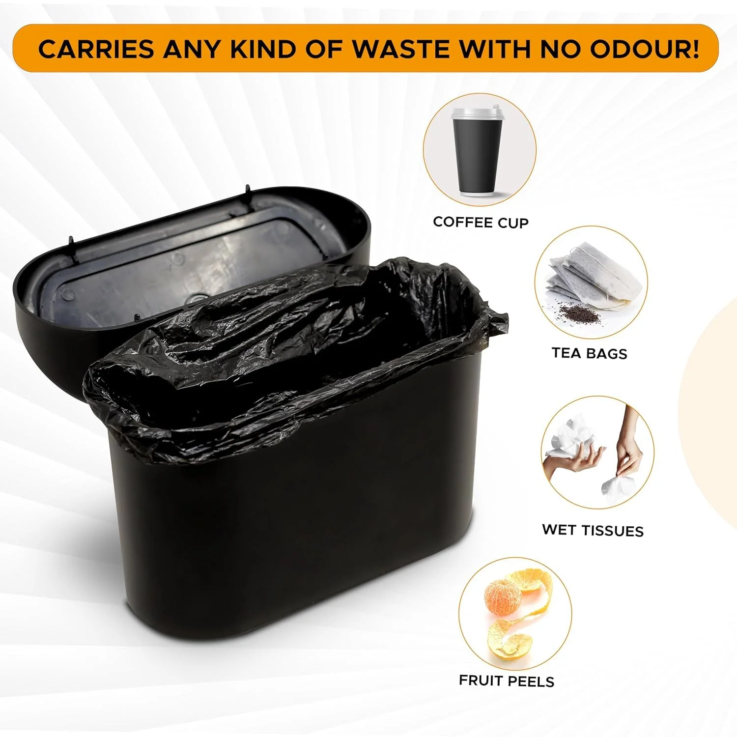 Trashify: Compact Car Push Trash Can with Auto Lid Close Leak-Proof Design & Door Hook Mini Dustbin for Mess-Free Travel - Image 9