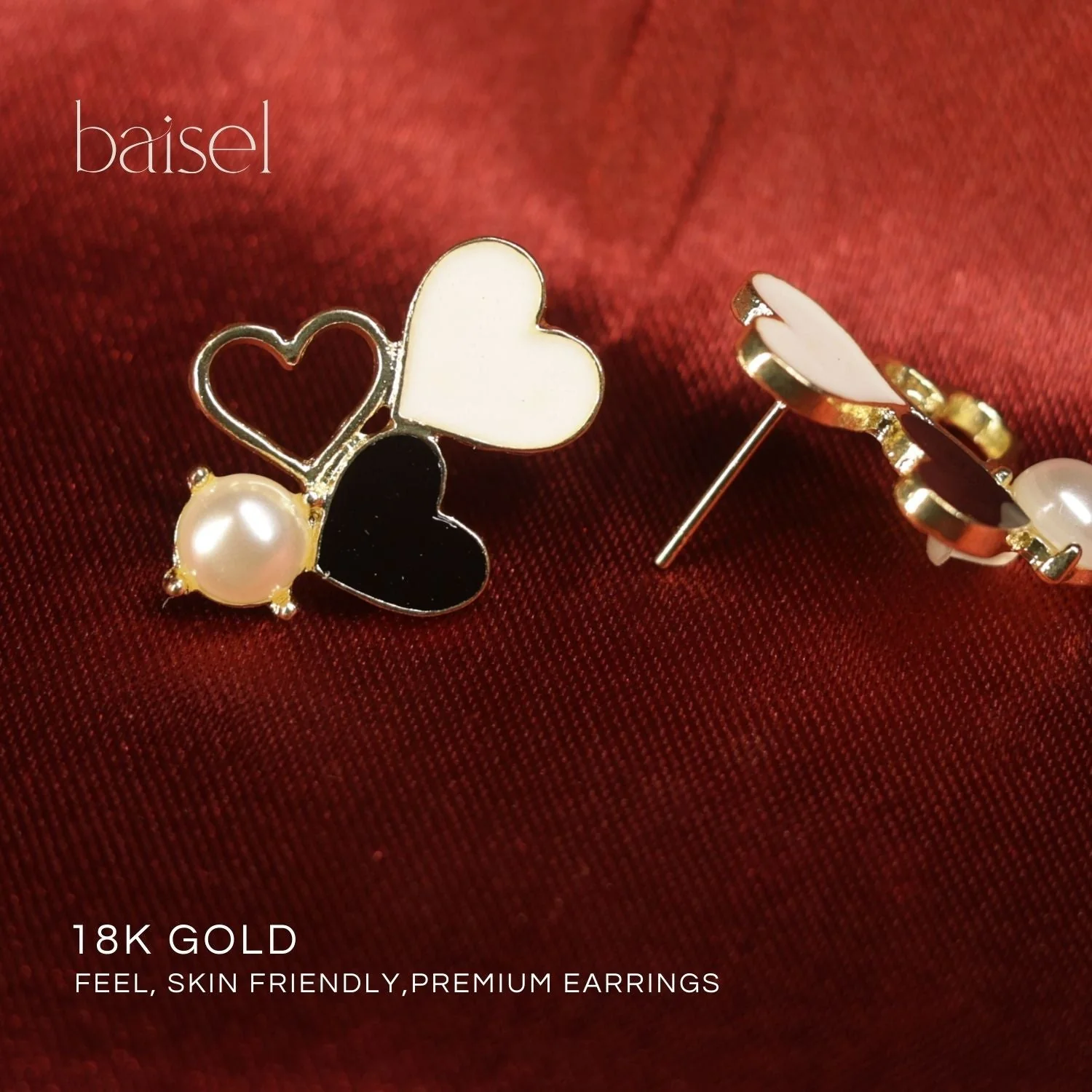Trio Heart Studs - Image 4