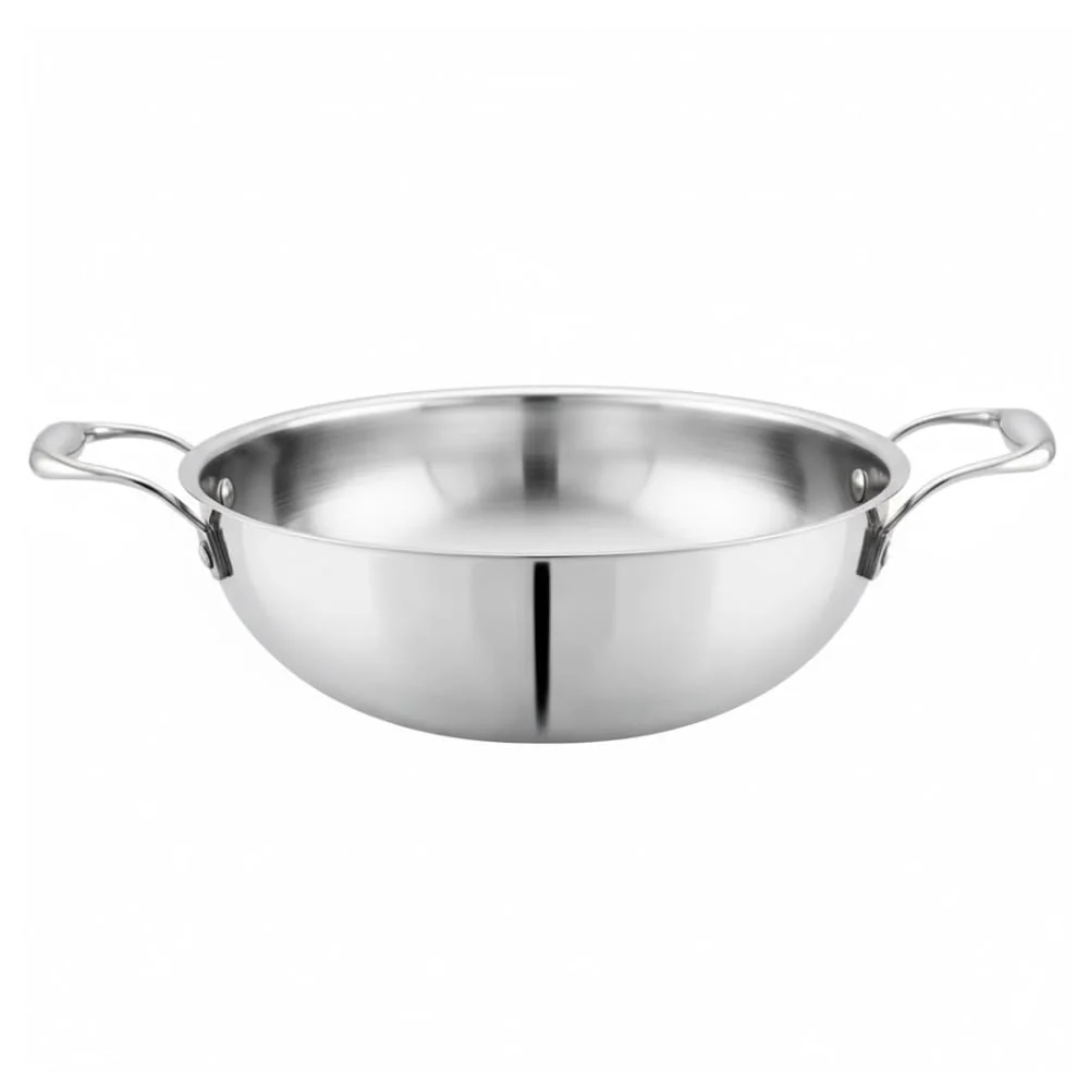 Triply Stainless Steel Kadai with Heavy Bottom