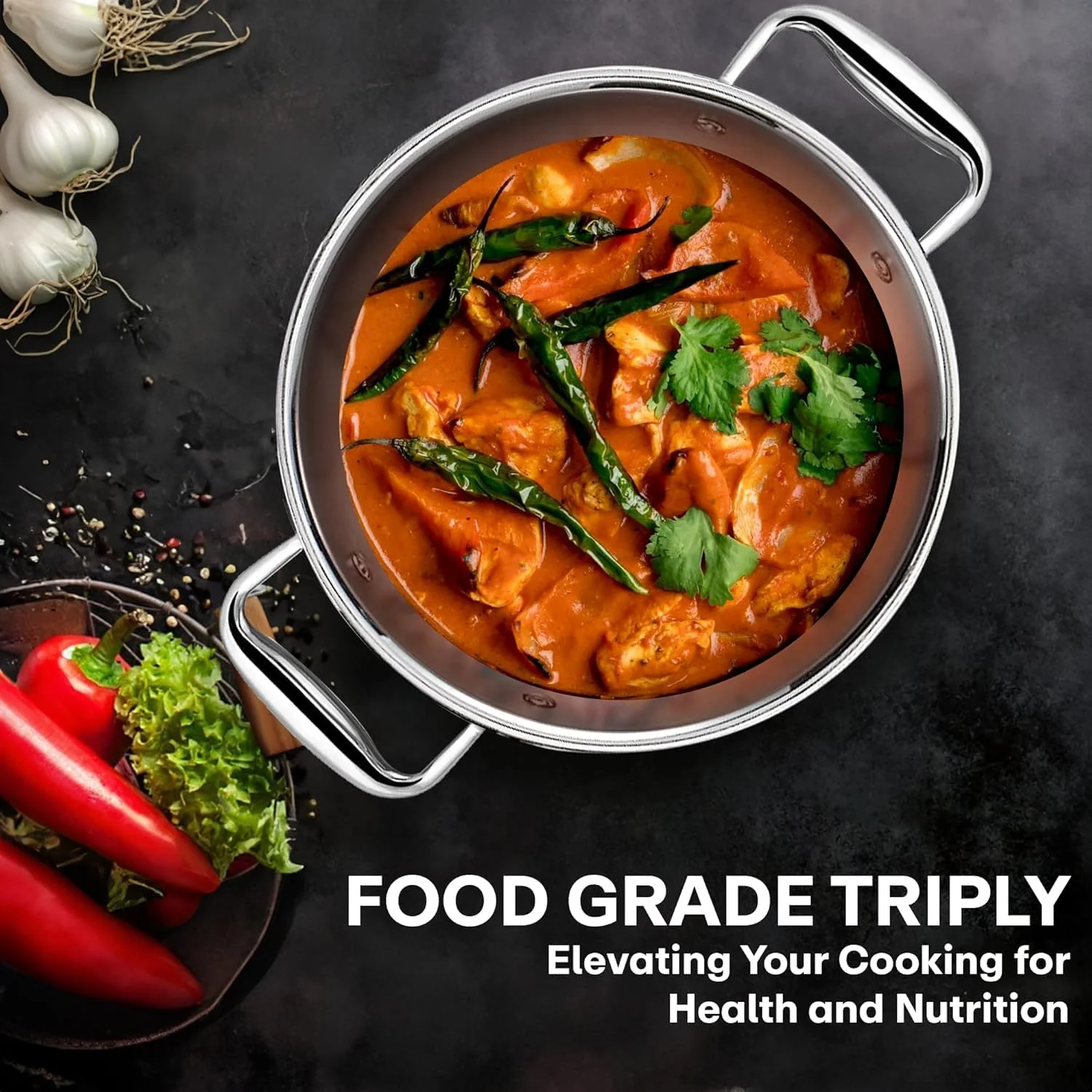 Triply Stainless Steel Kadai with Heavy Bottom - Image 12