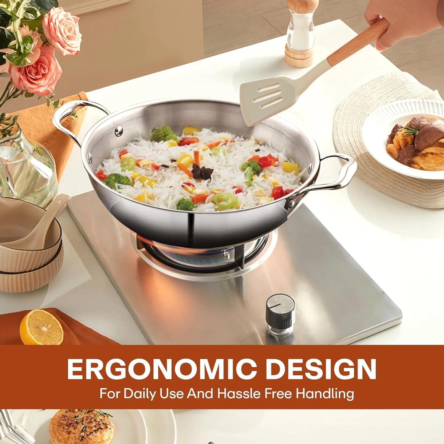 Triply Stainless Steel Kadai with Heavy Bottom - Image 13