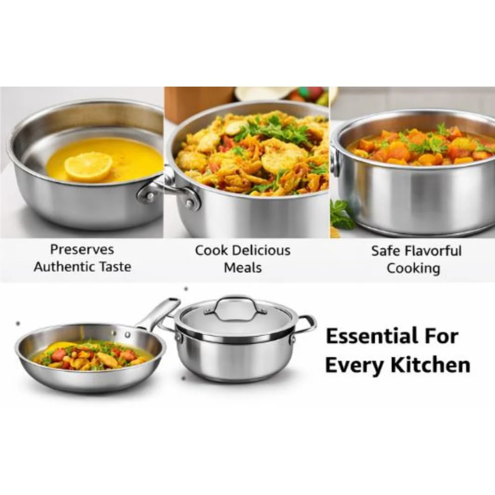 Triply Stainless Steel Kadai with Heavy Bottom - Image 28