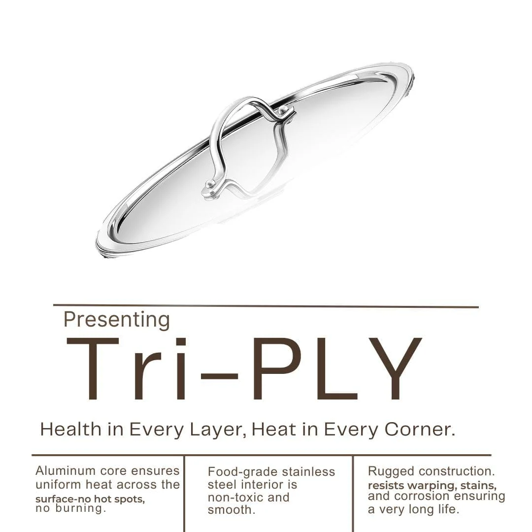 Triply Stainless Steel Kadai with Heavy Bottom - Image 36