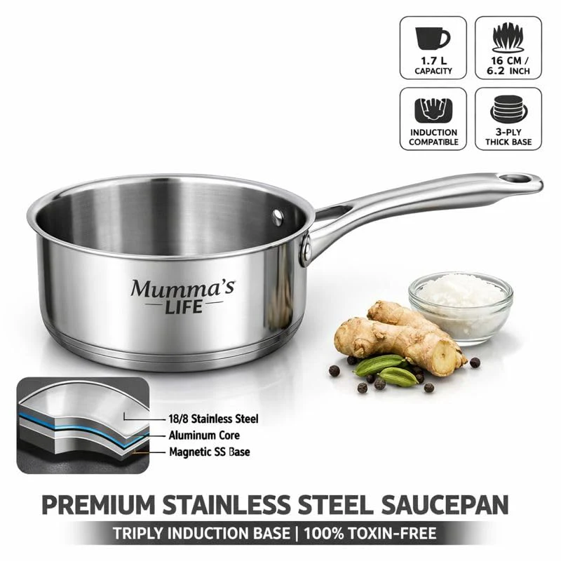 Triply Stainless Steel Kadai with Heavy Bottom - Image 43
