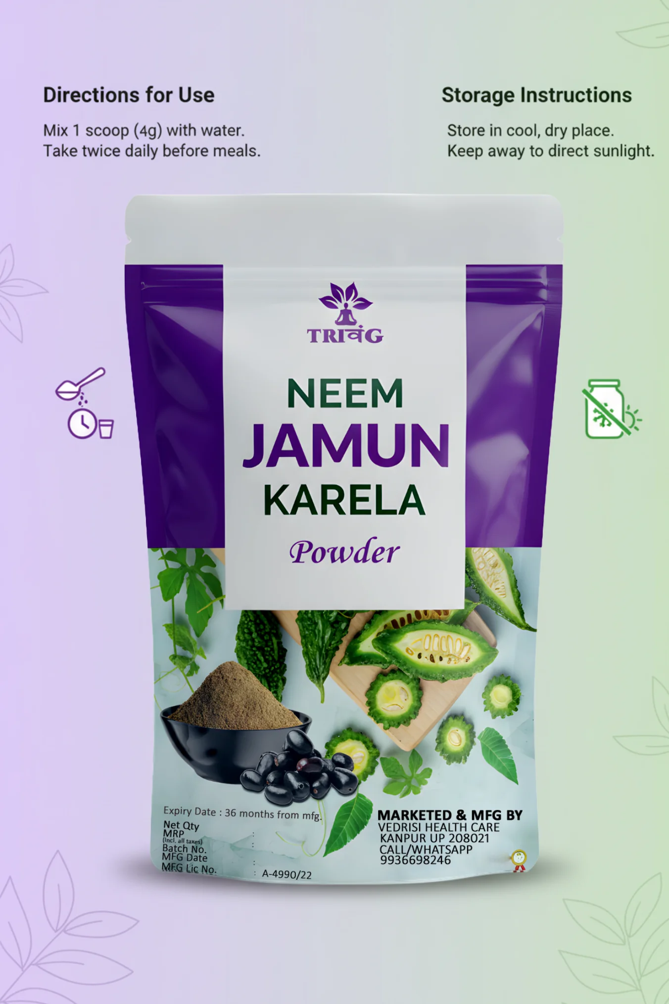 Trivang Neem Jamun Karela Powder - Image 5