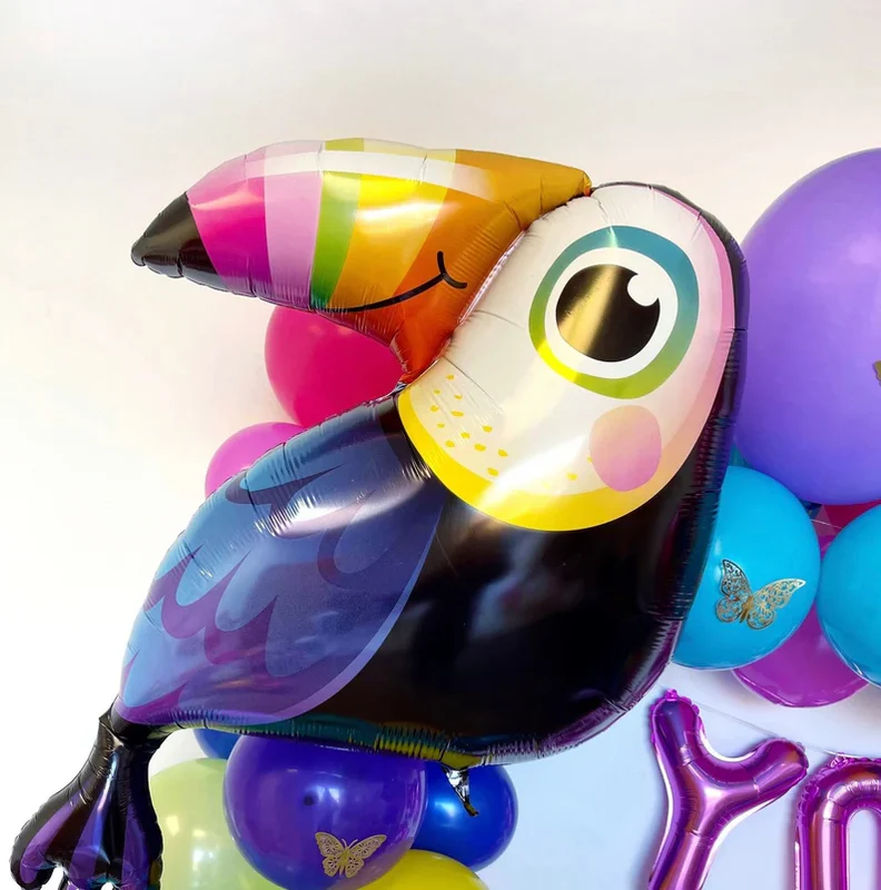 Tropical Toucan Bird Foil Balloon (Multicolor) (Pack of 5) - Image 2