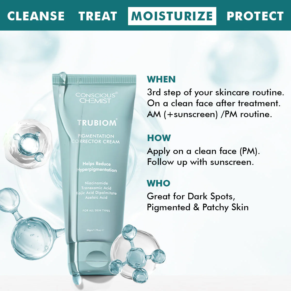 Trubiom Dark Spot Corrector Gel Cream | 50 gms | CK - Image 2