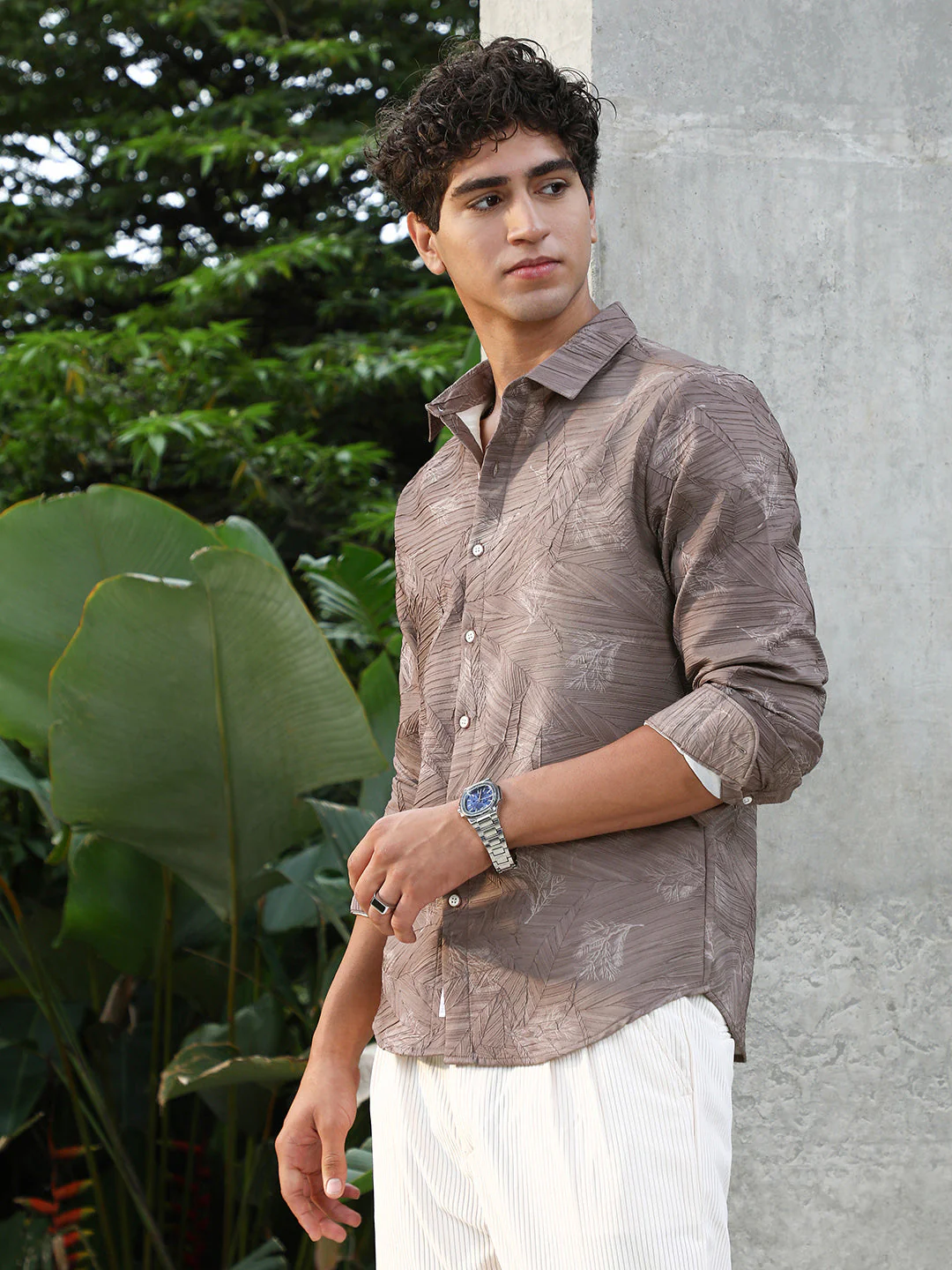 Twig-Imprint Foliage-Tactile Shirt - Image 3
