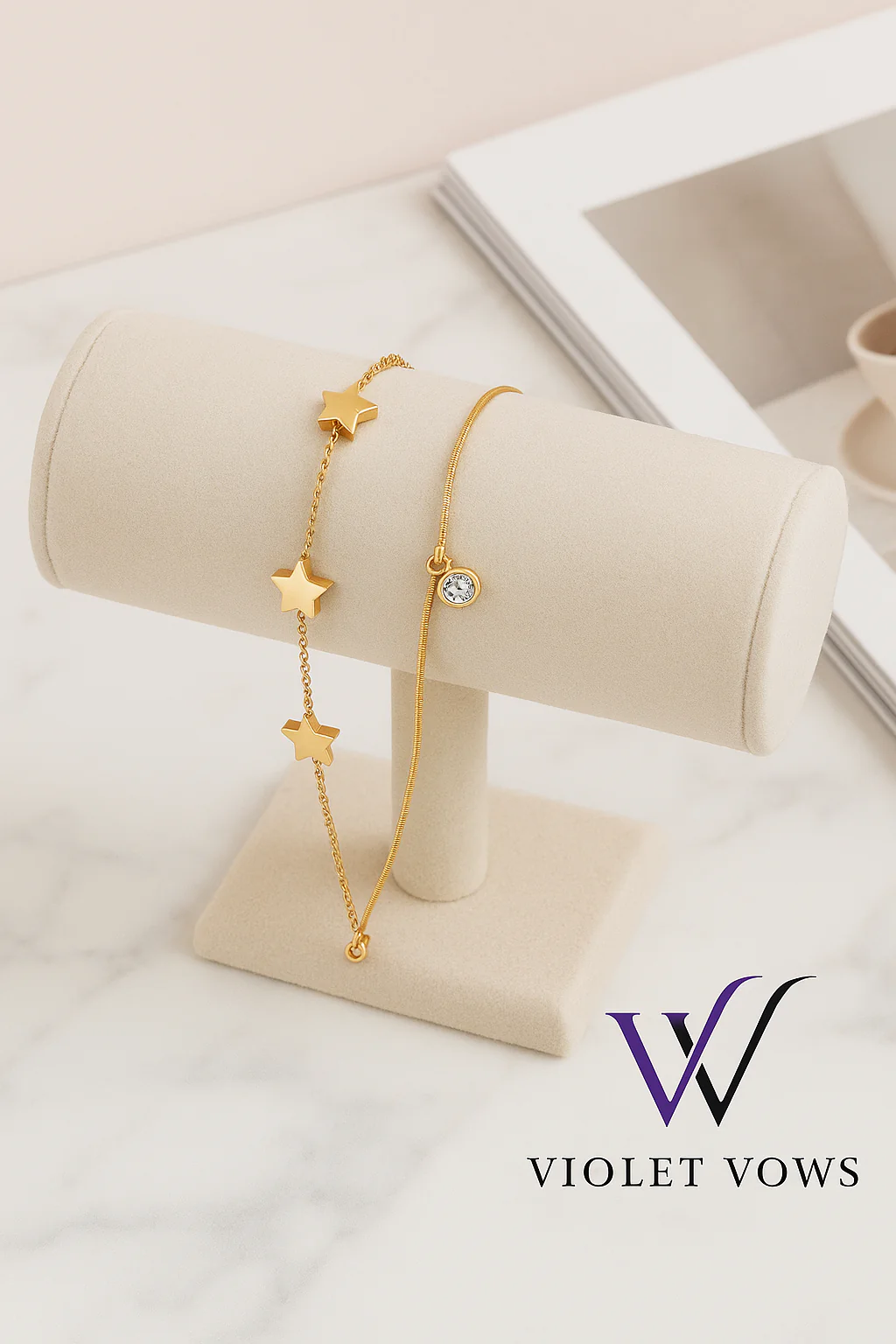 Twinkling Star Charm Gold Bracelet - Image 2