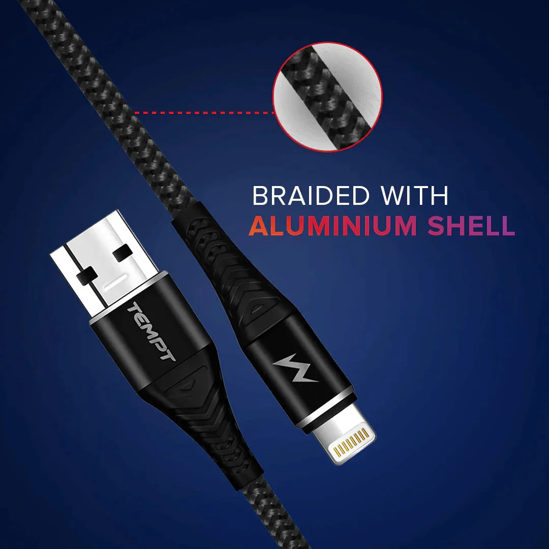 Twist Braided with Aluminium Shell USB to Lightning Cable - Image 4