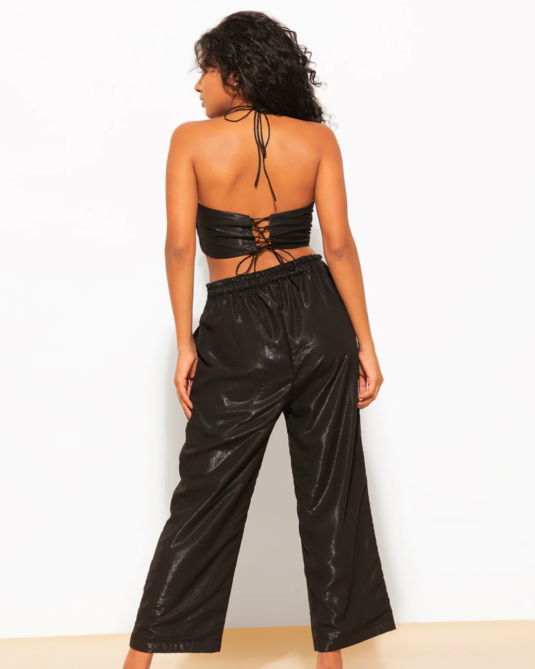 Two Piece Shimmer Top with Pants Co-ord Set - Image 8