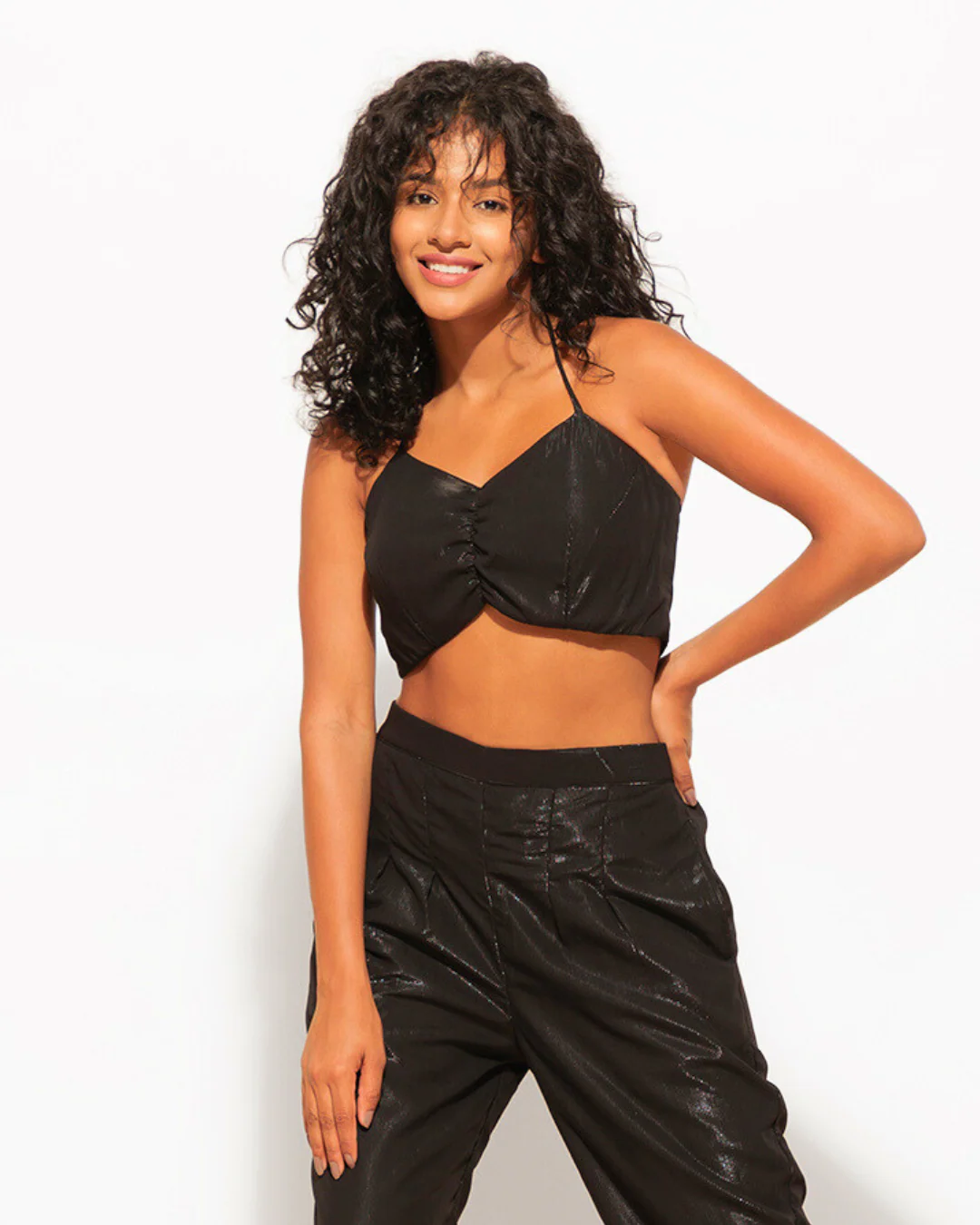 Two Piece Shimmer Top with Pants Co-ord Set - Image 8