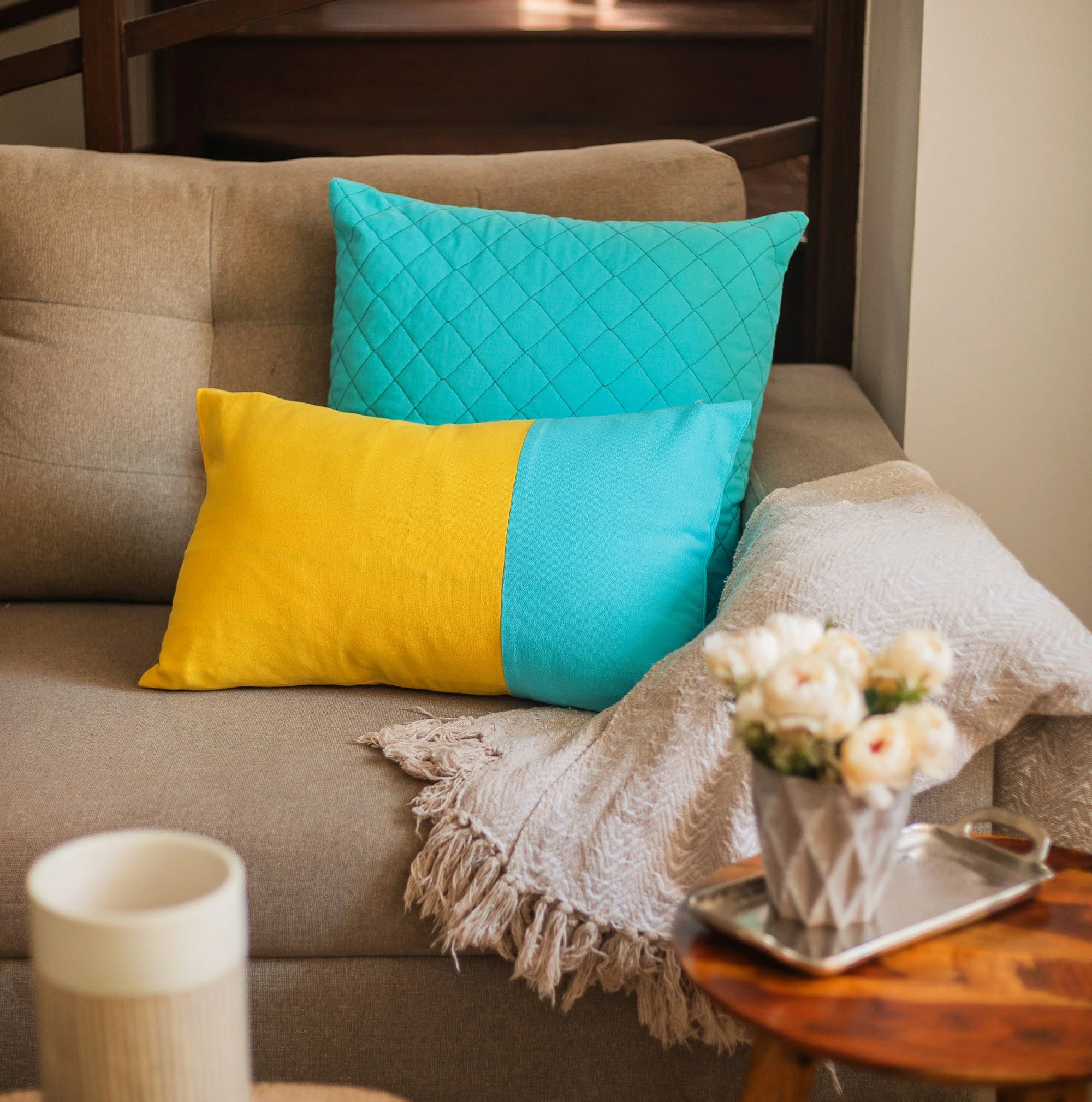 Two Tone Lumbar Cushion Cover | Set Of 2 - Image 26
