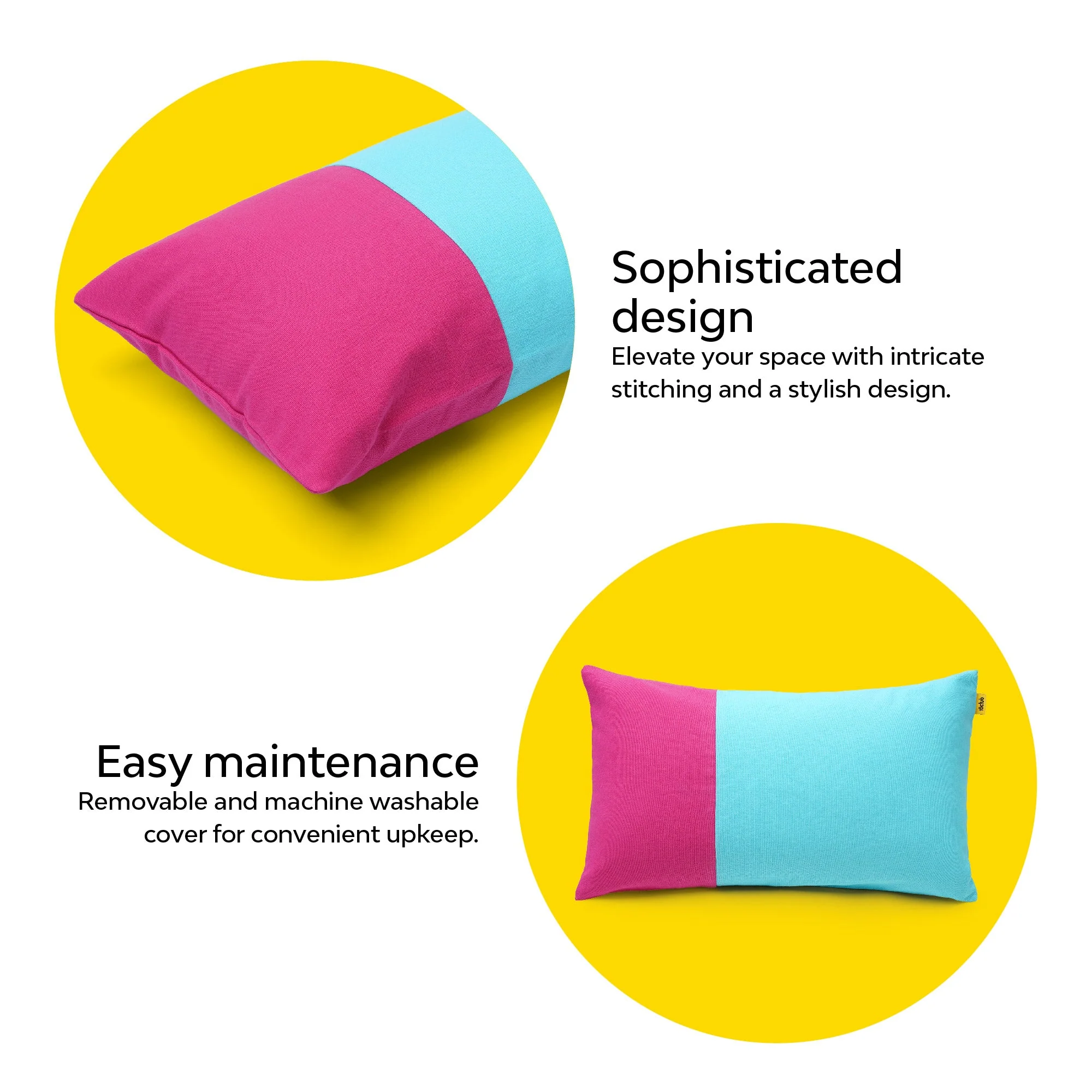 Two Tone Lumbar Cushion Cover | Set Of 2 - Image 7