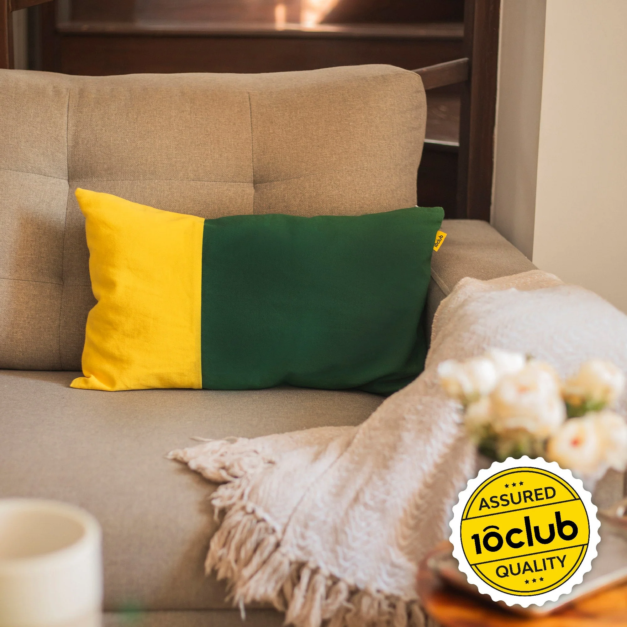Two Tone Lumbar Cushion Cover | Single - Image 8