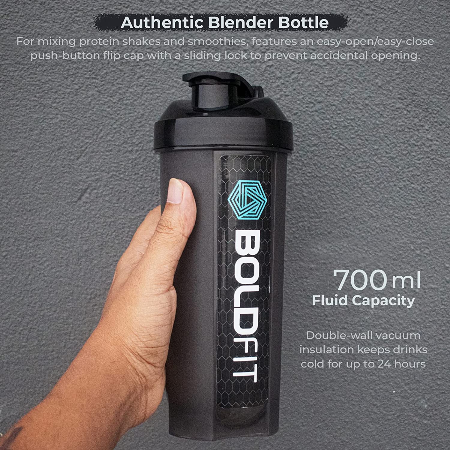 Typhoon gym shaker 700ml - Black - Image 6