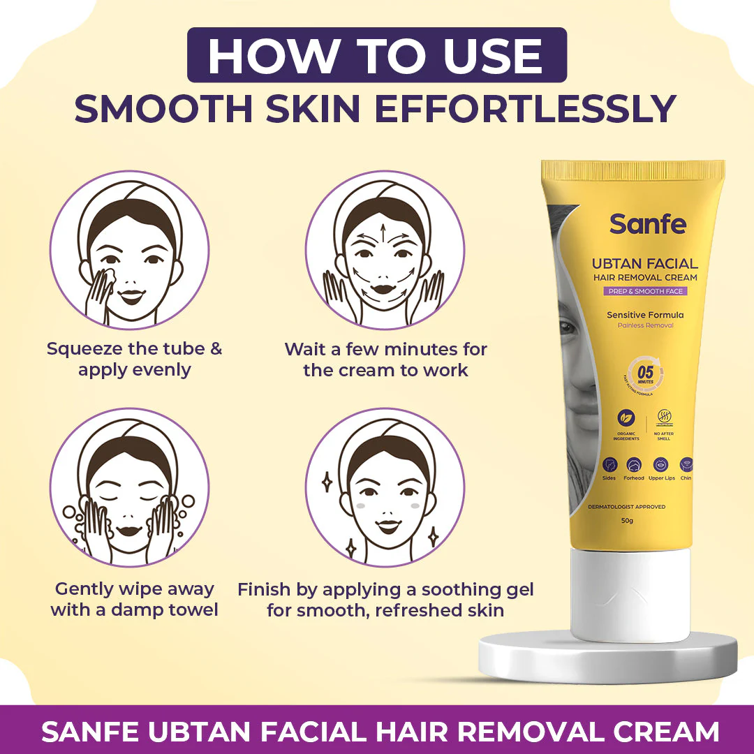 Ubtan Facial Hair Removal Cream (Pack of 3) - Image 3