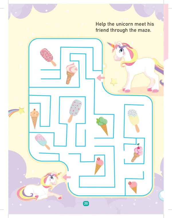 Unicorn Activity and Colouring Book- Die Cut Animal Shaped Book - Image 10