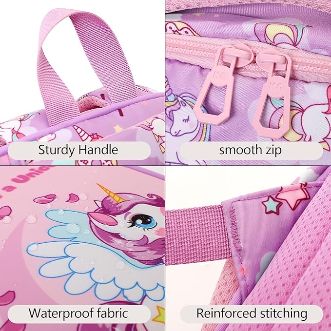 Unicorn Design Backpack for Kids (Purple) - Image 4